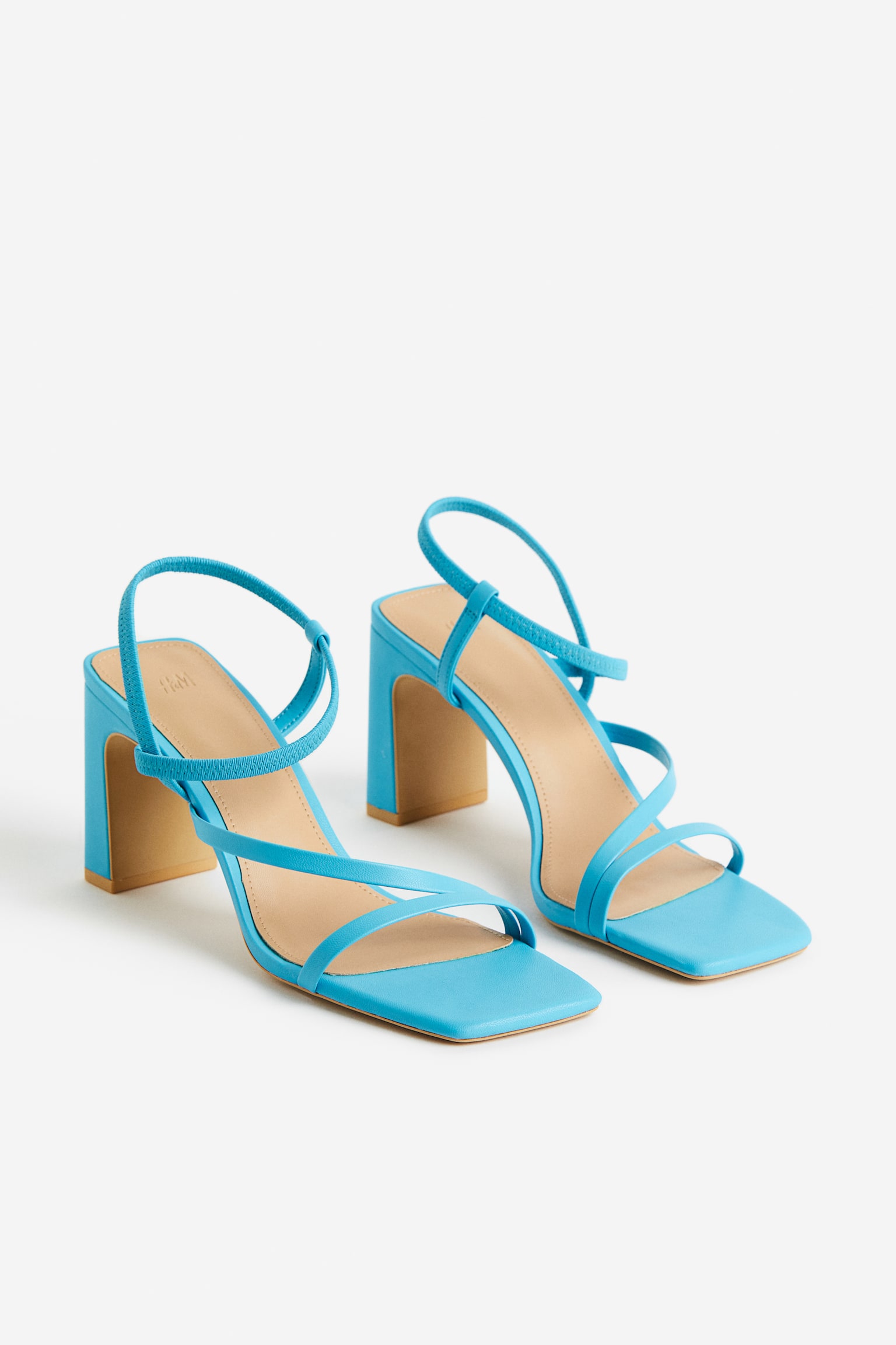 Heeled Sandals - Turquoise/Black/Pink - 4