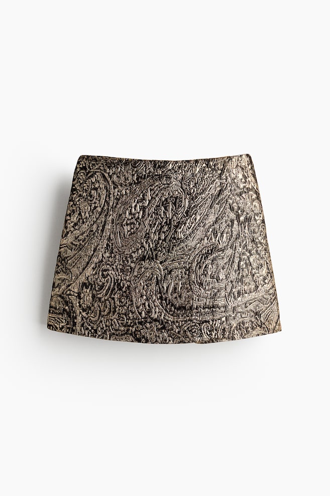 Jacquard-weave skort - Gold-coloured - 1