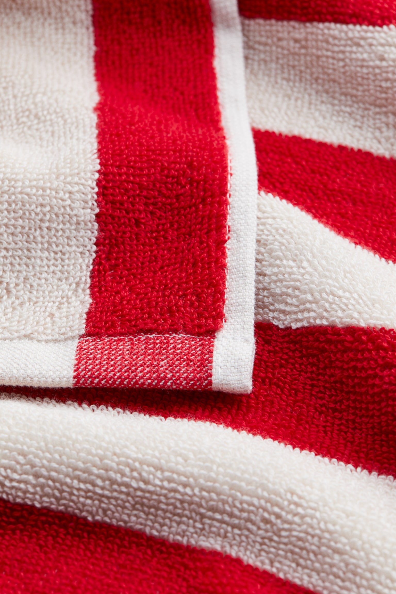 2-pack cotton terry guest towels - Red/Striped - 3