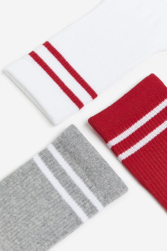 DryMove™ Sports socks - Red/Striped/White/Striped/Black/Striped/Dark green/Dark blue/White - 2