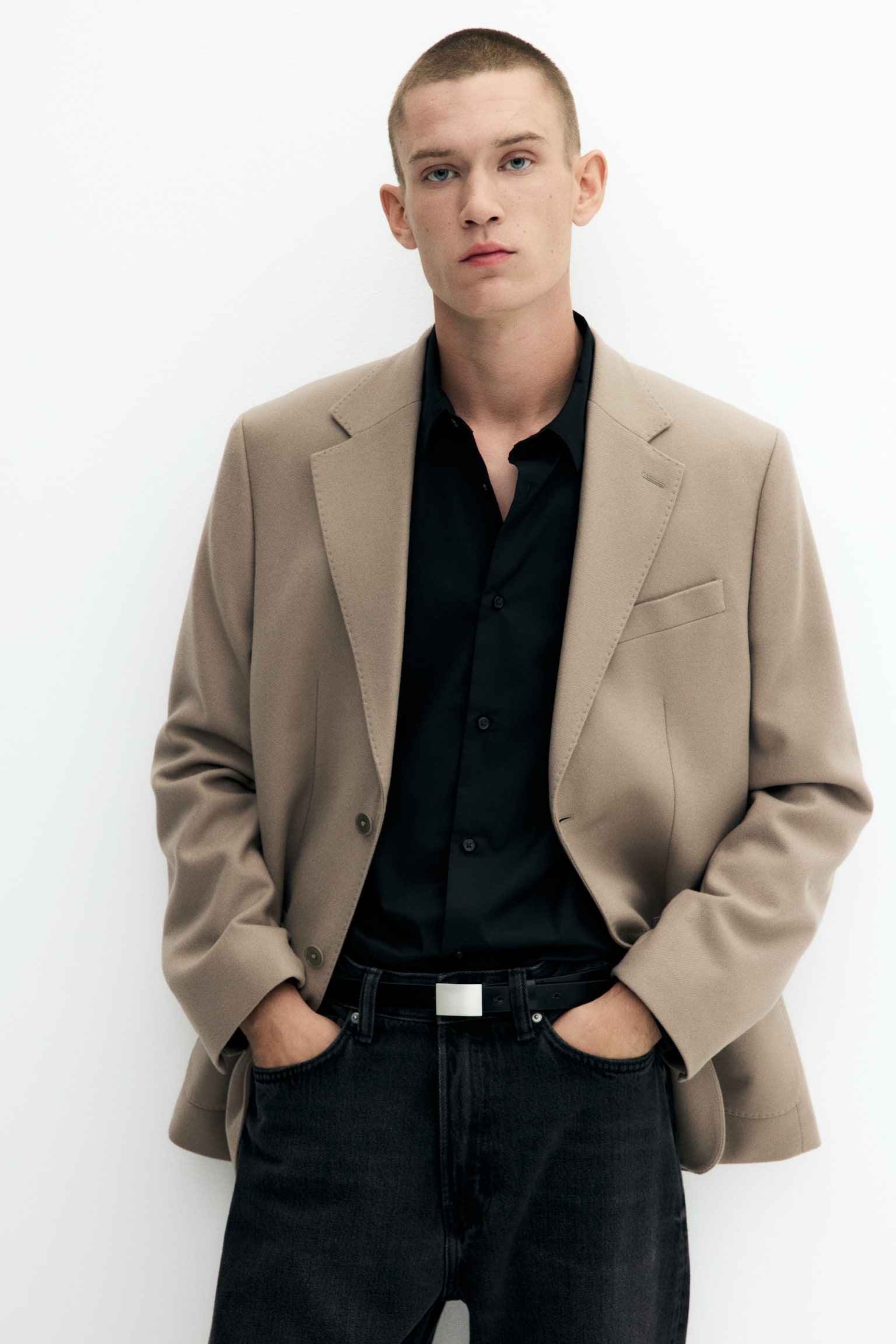 Kasmírkeverék zakó Regular Fit - Bézs/Sötétbarna - 6