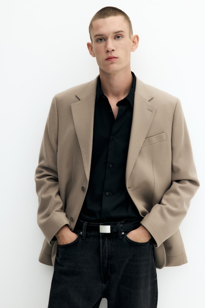 Veste Regular Fit en cachemire mélangé-Beige - 6