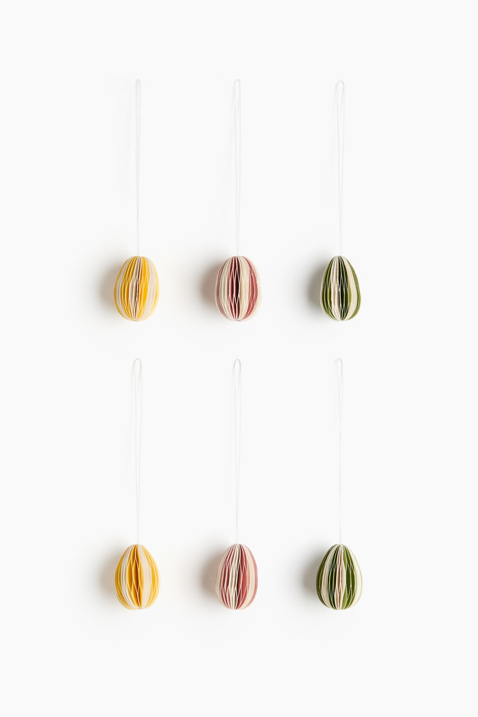 6-pack Easter decorations - Olive green/Yellow/Pink/Red/Yellow/Green/White/Yellow - 1