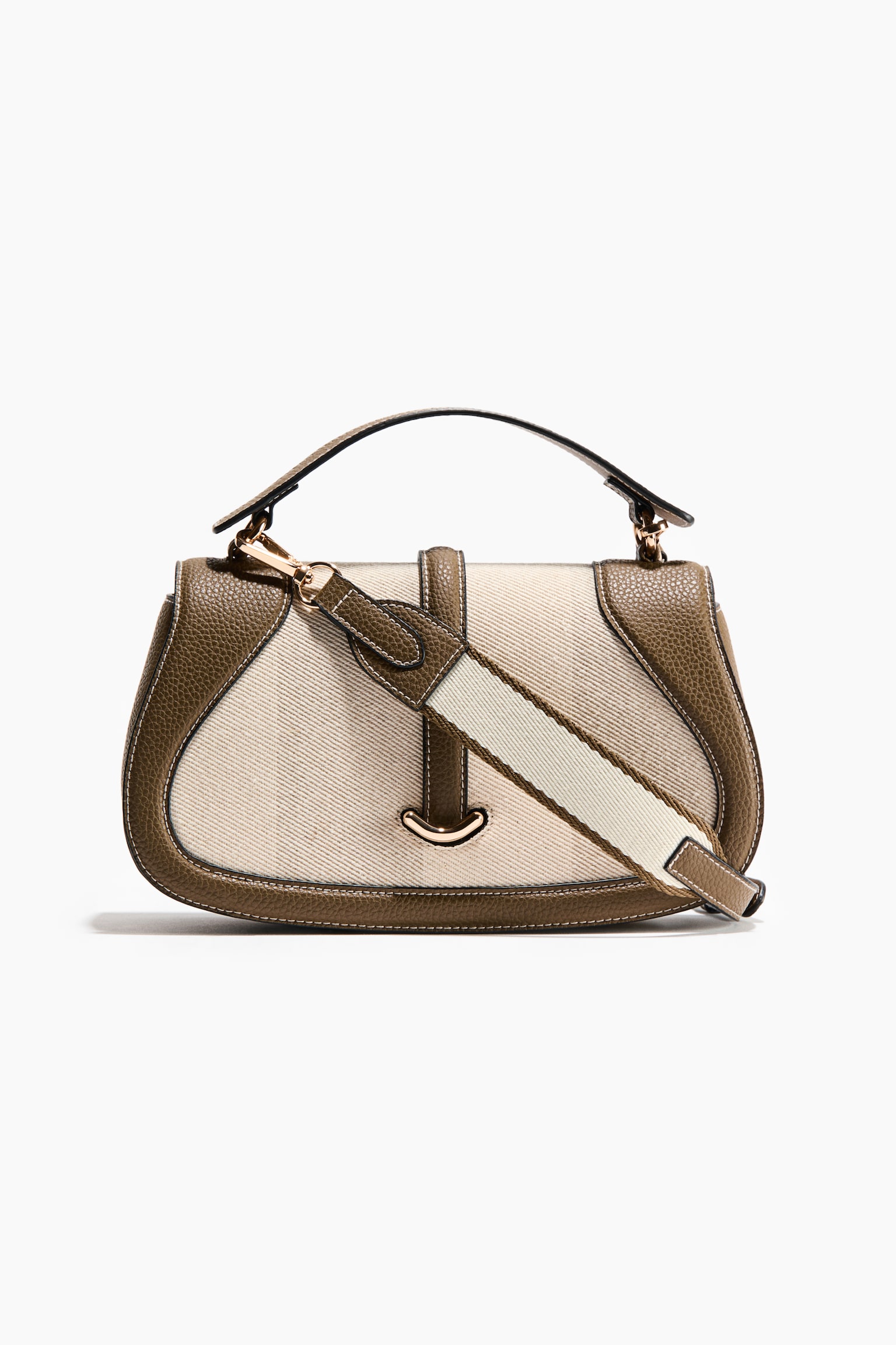 Crossbody bag - Khaki green/Light beige/Black