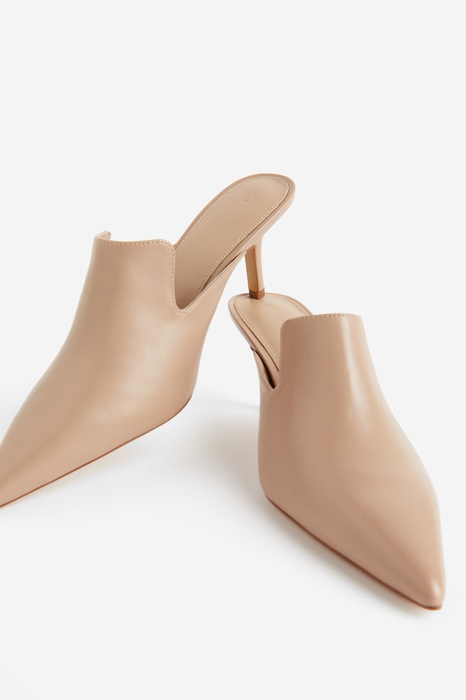 Leather mules - Beige - 1