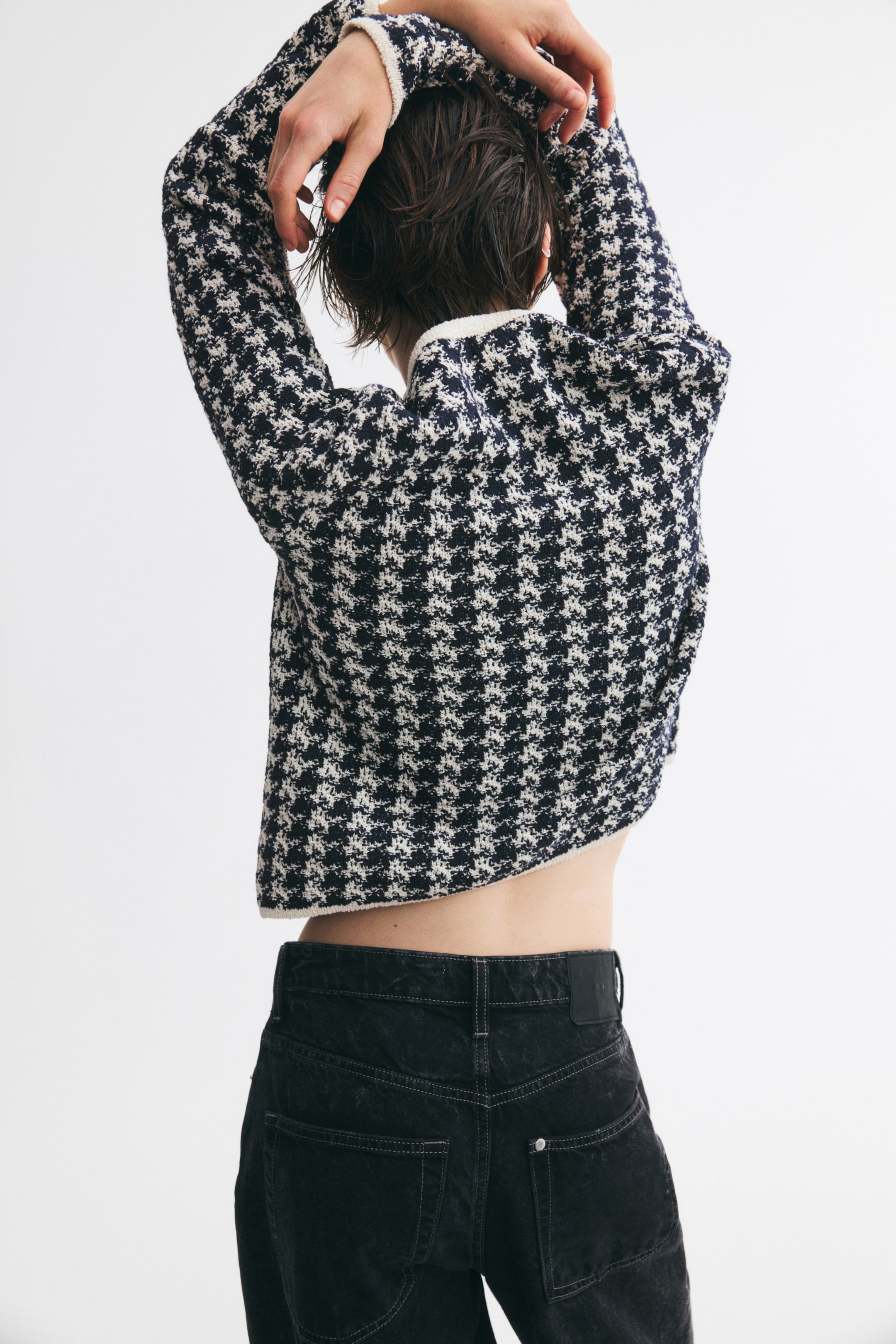 Jacquard-Knit Cardigan