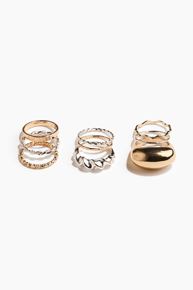 9-Pack Rings - Silver-colored/gold-colored - 1