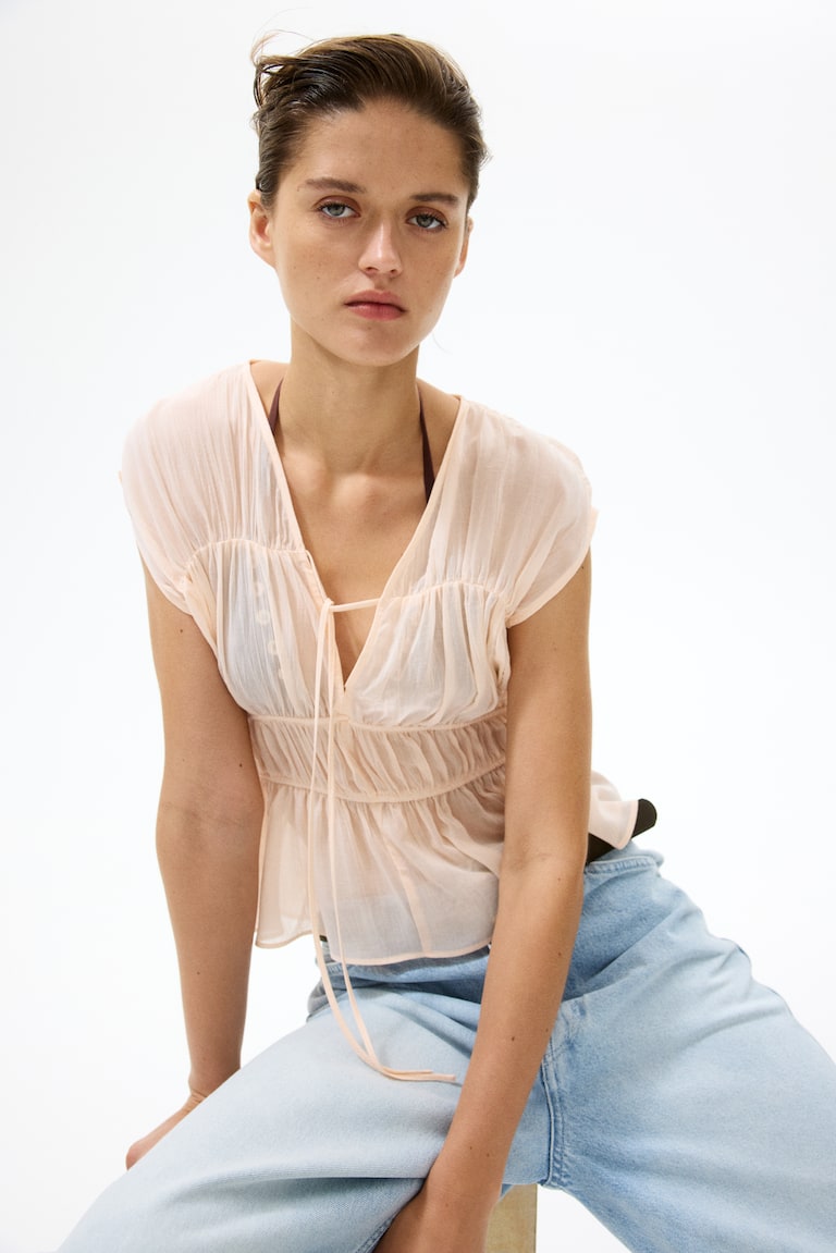 Nabrana pamučna bluza