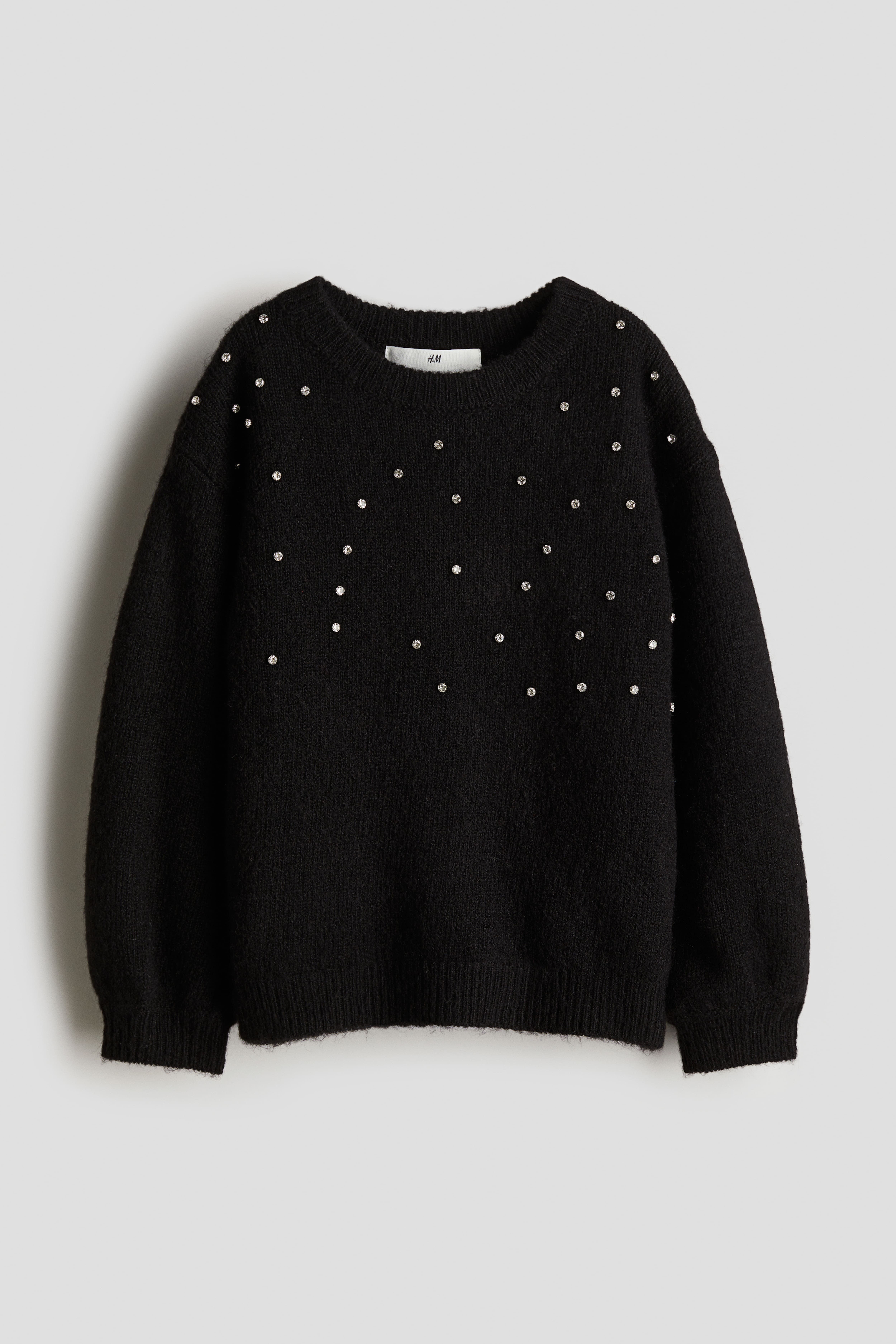 Girls Black Embellished Sweater Size 5T 6 4 6Y H M