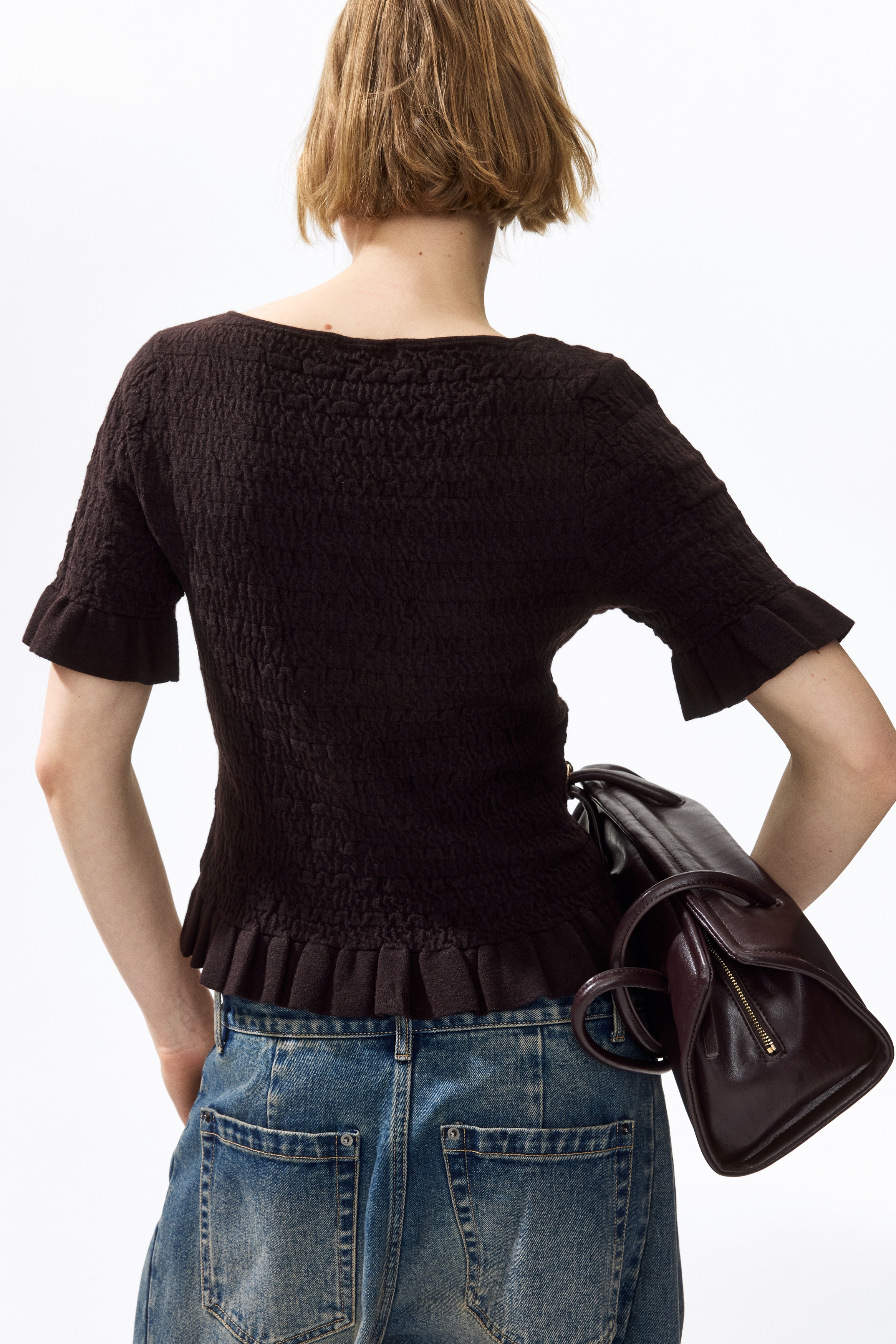 Textured-knit top