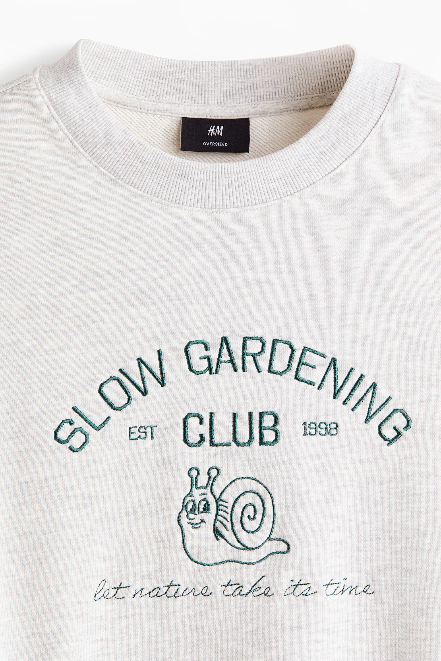 Oversized Fit Printed sweatshirt - Light grey marl/Slow Gardening - 5