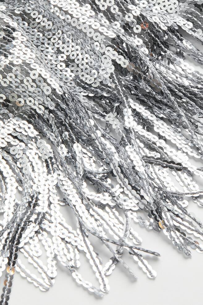 Fringe-trimmed sequined blazer - Silver-coloured - 3