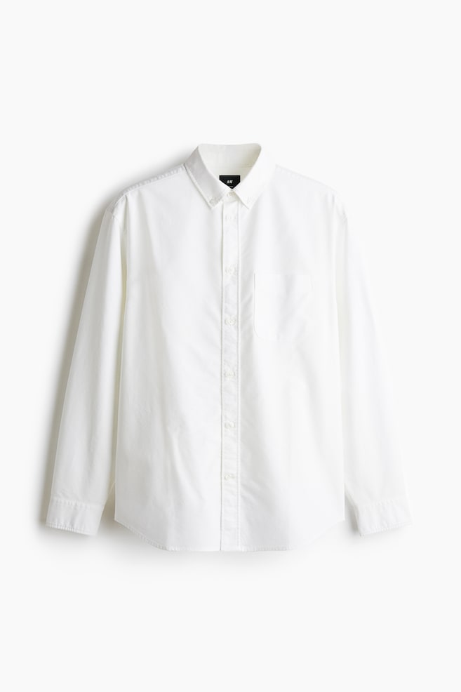 Regular Fit Oxford Shirt - White/White/striped/White/striped/Green/striped/Light blue/striped/Light beige/Light blue/Black/Sage green/Dark khaki green/Dark green/Light yellow/Dark blue/Khaki green/Dark gray/Pink/striped - 1