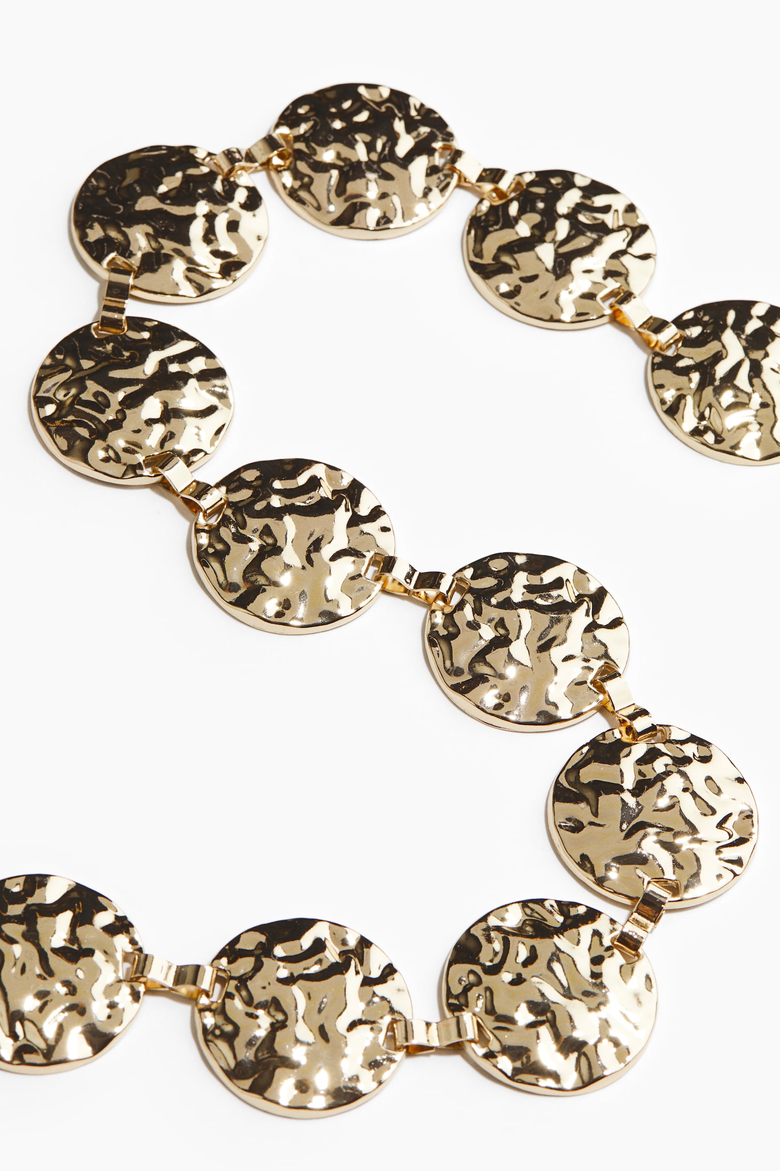 Женский ремень H&M Metal-Disc Waist Belt, цвет: Золотой — фото 2