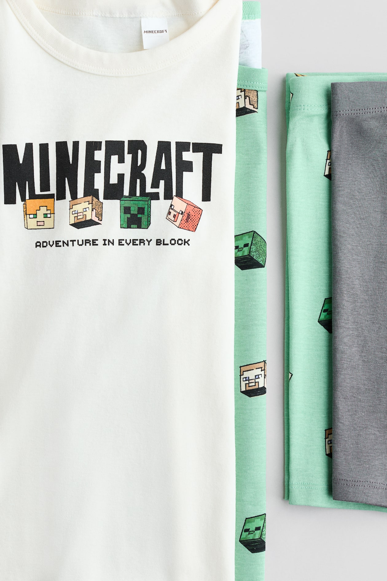 Light green/Minecraft 2-Pack Snug-Fit Printed Pajamas for kids | H&M US