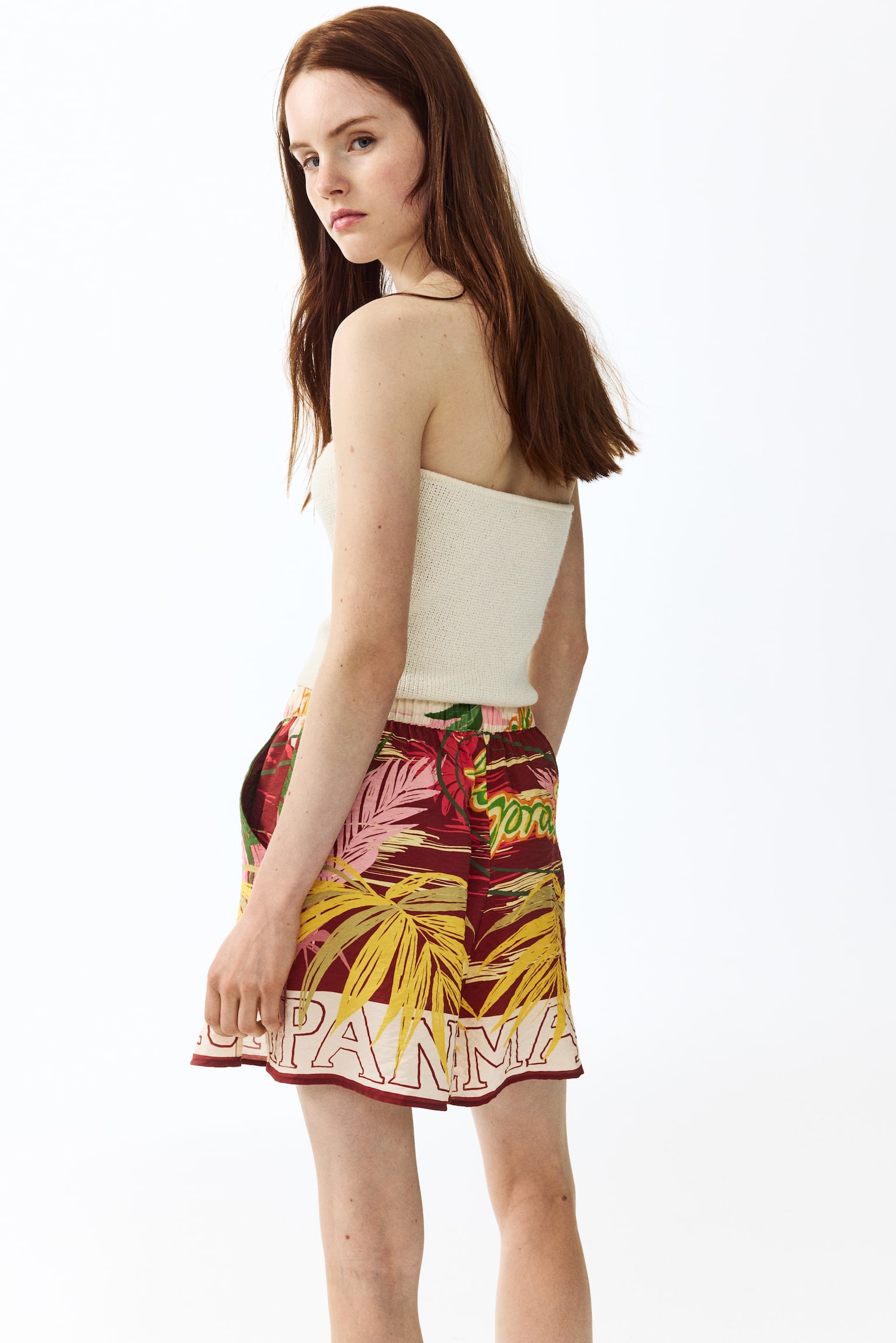 Женские шорты H&M Patterned, цвет: Тёмный красный — фото 4