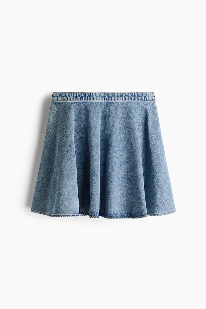 Circle-cut denim skirt - Denim blue - 1