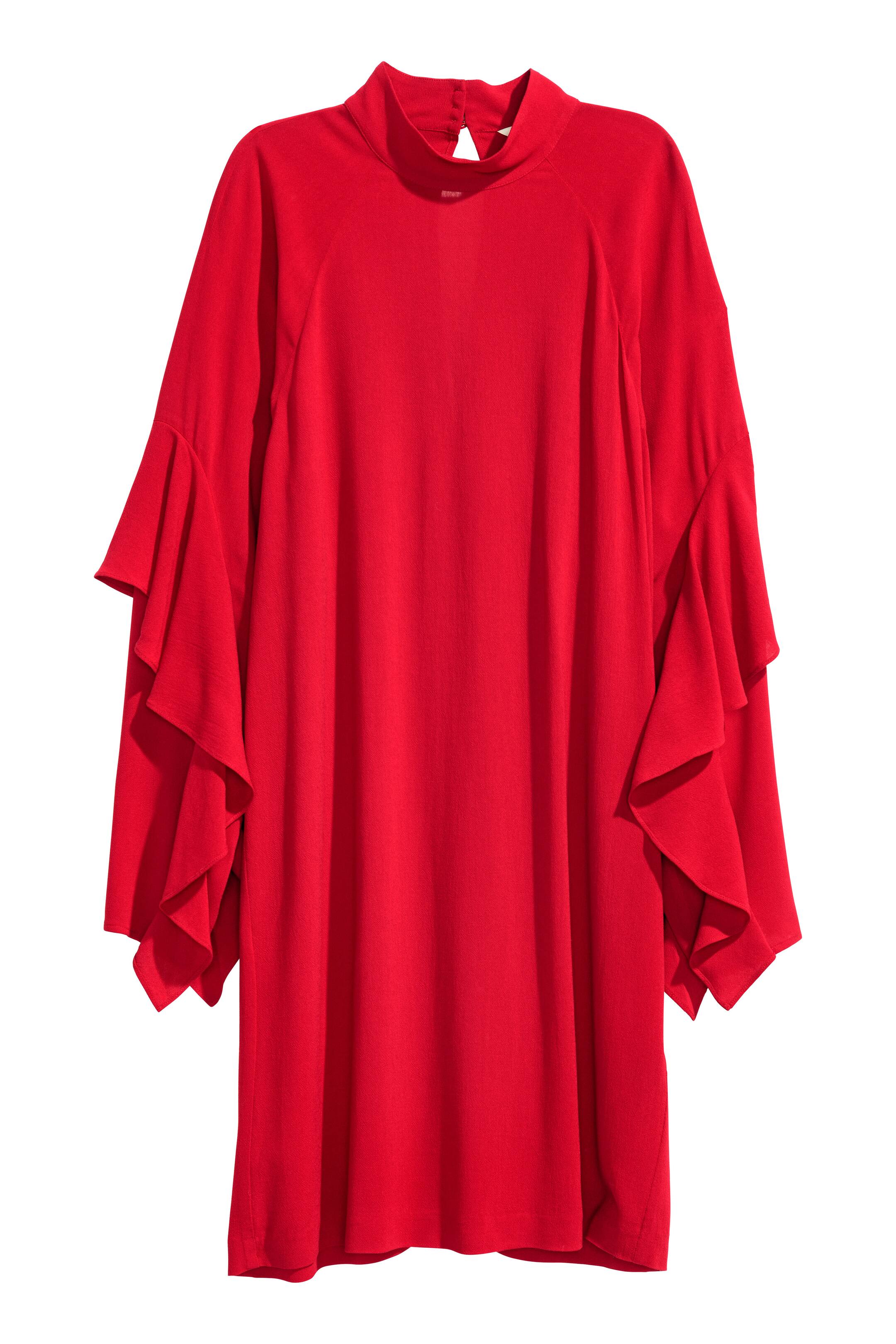 Grotere afbeelding bekijken: Jurk met volants - Donkerrood - DAMES | H&M NL 1