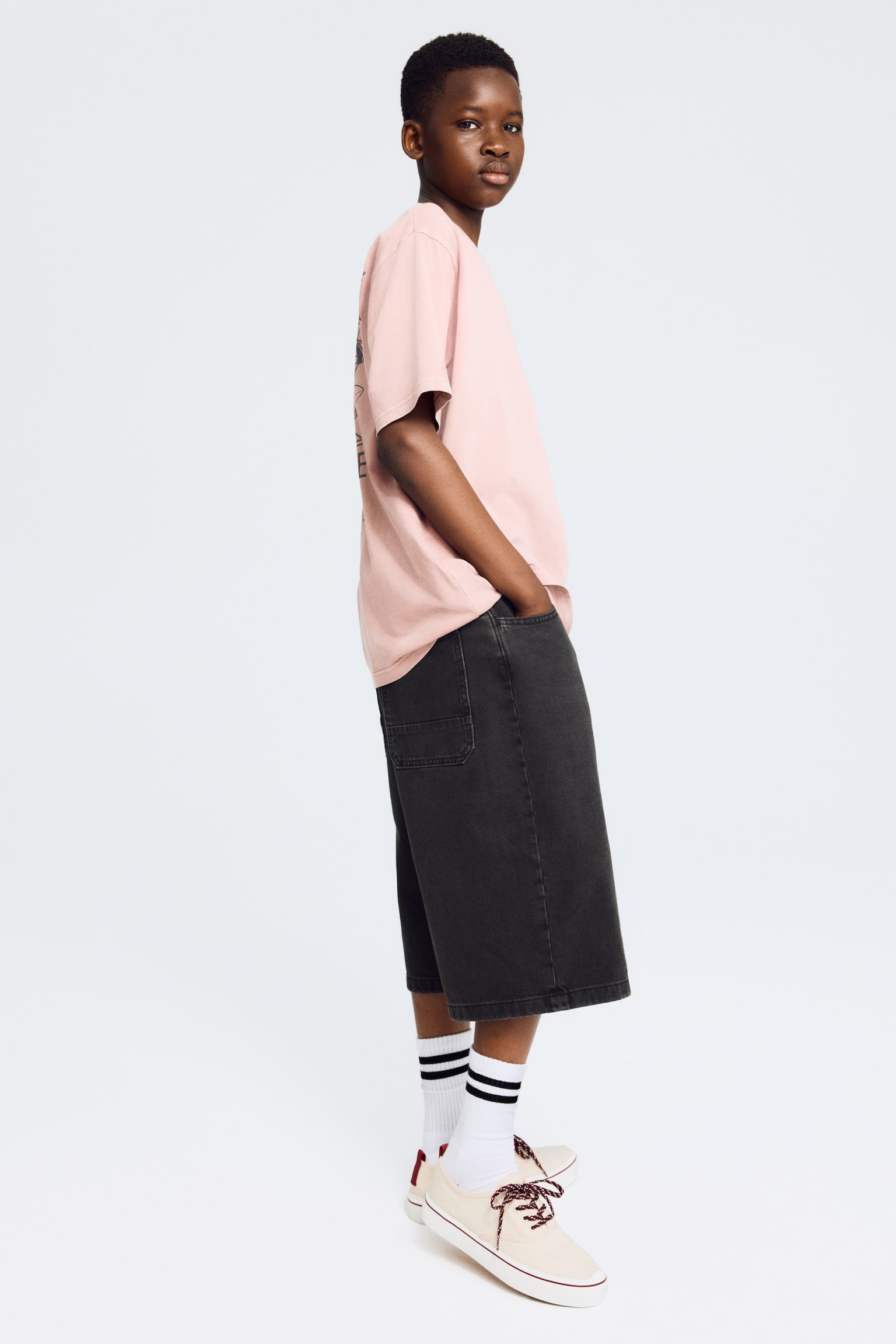 Джинсові шорти Baggy Fit - Темно-сірий/Блакитний денім/візерунок/Блакитний денім - 1