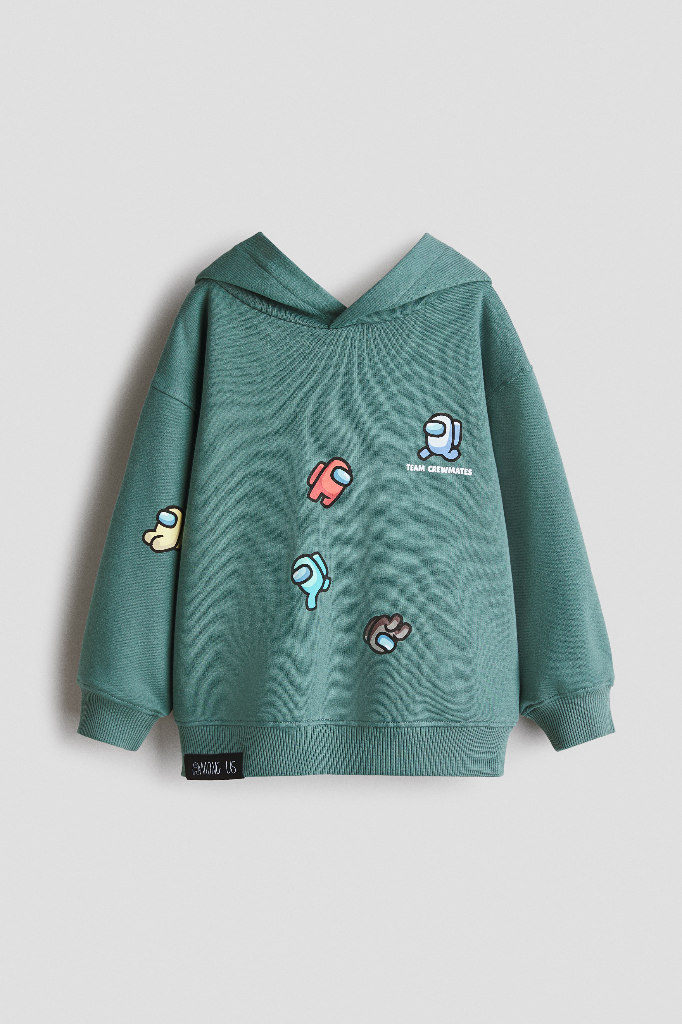 Bluză cu imprimeu și cu glugă - Verde/Among Us/Albastru-deschis/Bluey/Bej/Patrula cățelușilor/Albastru/Ariciul Sonic/Verde/Minecraft/Bej/Războiul Stelelor