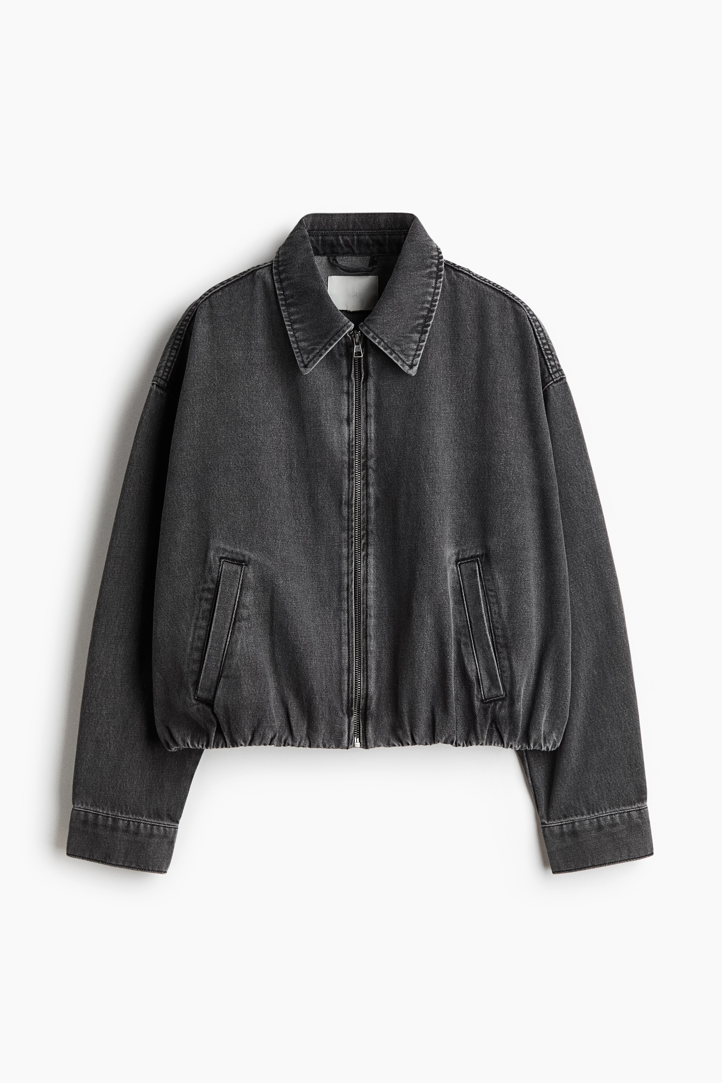 Chamarra oversized en denim - Gris denim oscuro/Azul denim