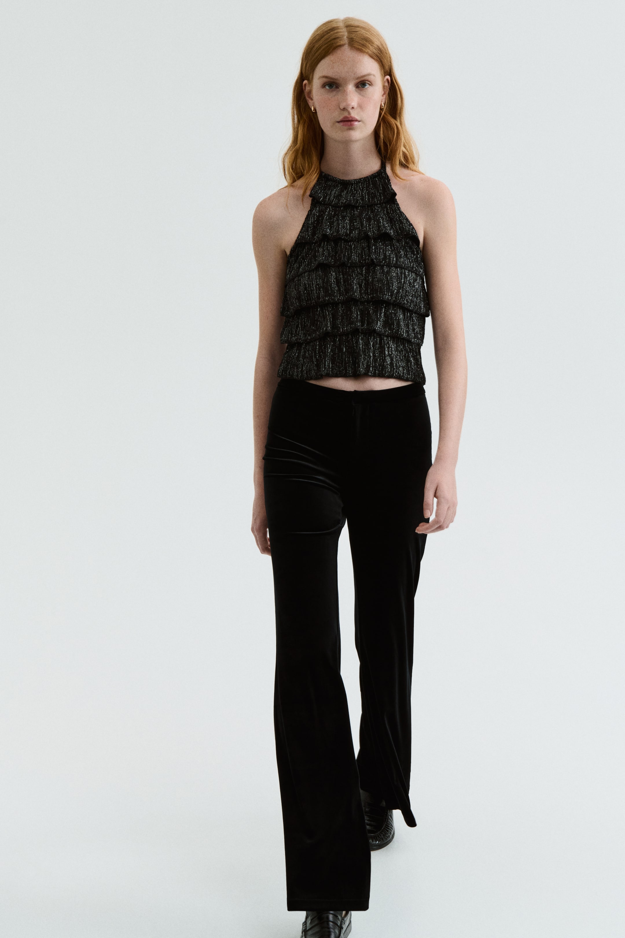 Agrandir l'image: Top à volants étagés avec dos nu - Black - FEMME | H&M FR 2