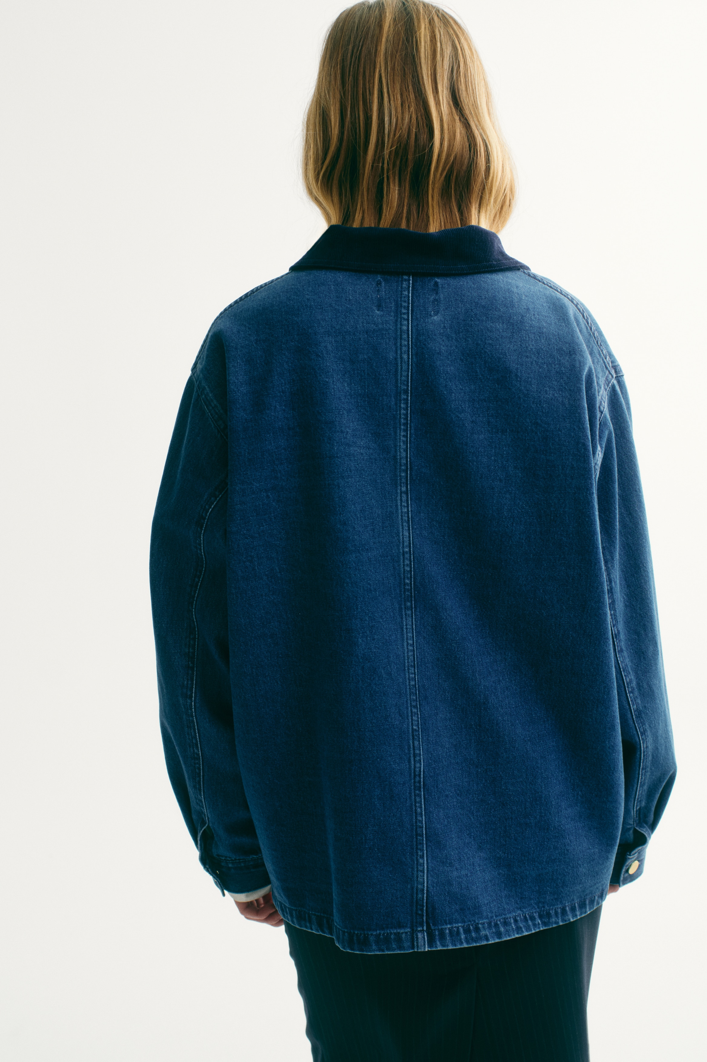 Corduroy-collar denim jacket