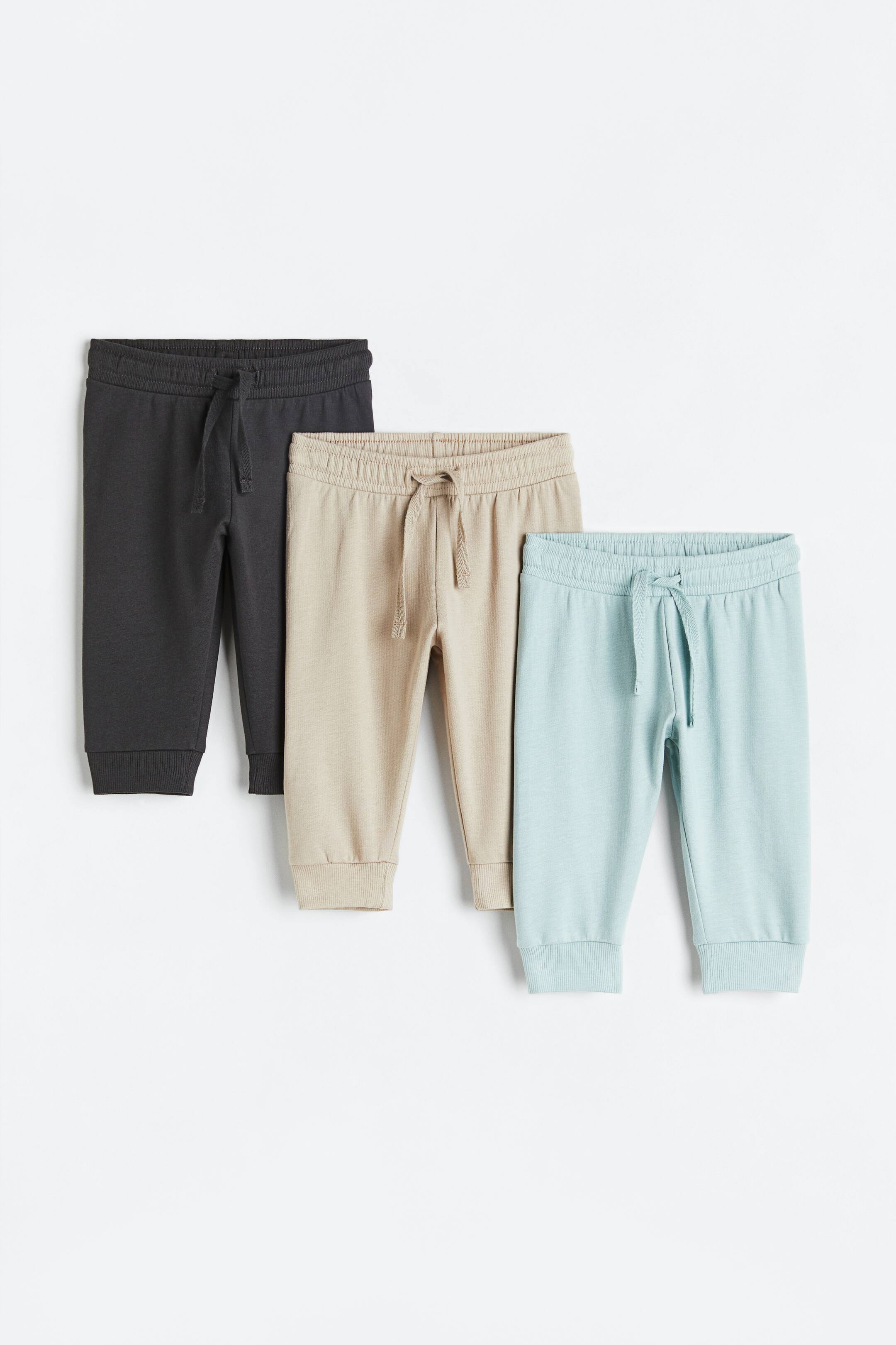 View larger image: 3-pack cotton joggers - Mint green/Light beige - Kids | H&M 1