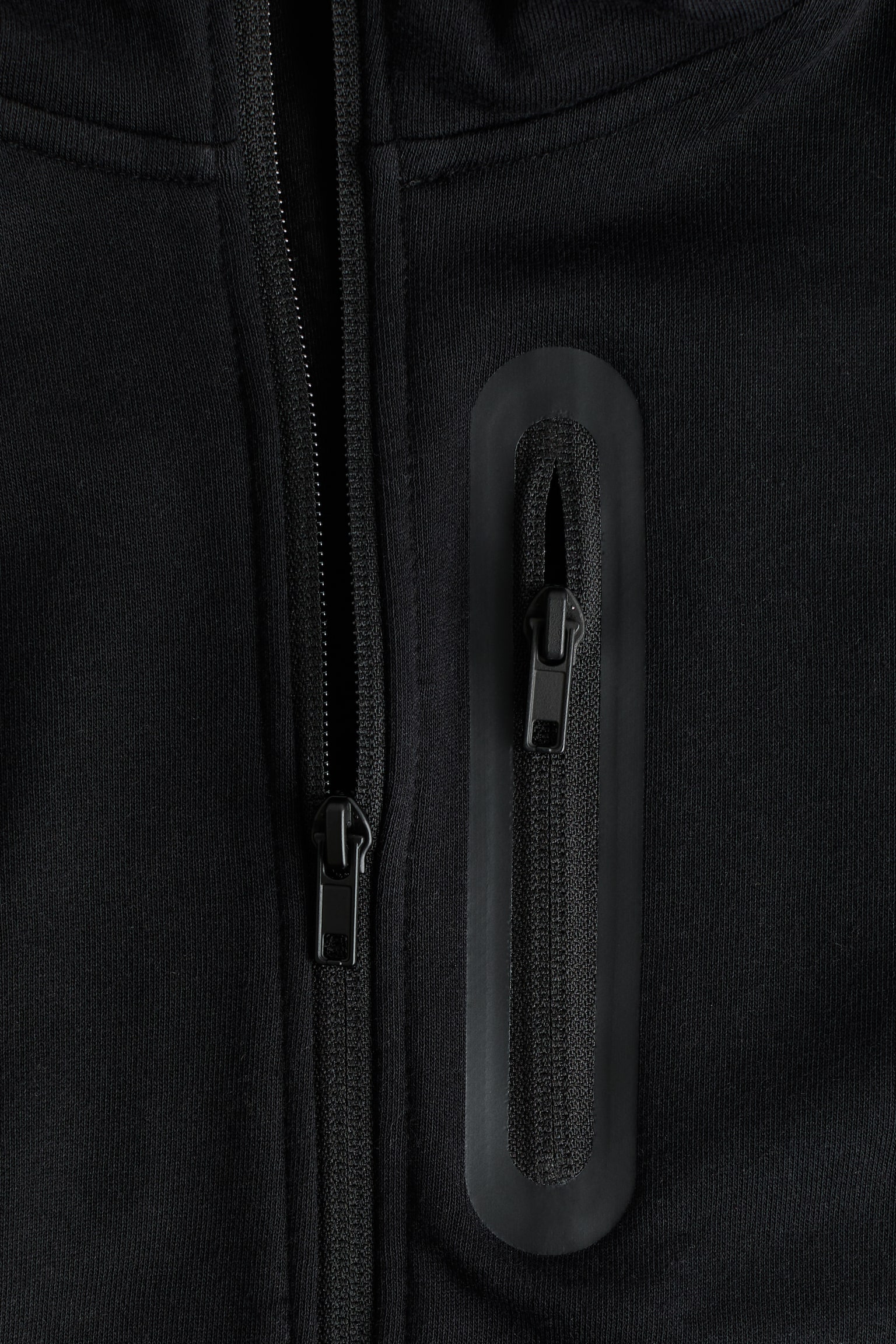 Zip-through hoodie - Black/Light grey marl - 2