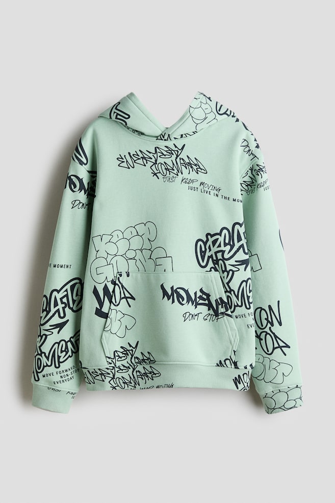 Sweatshirt com capuz - Verde claro/Grafíti/Preto/Comandos de jogos/Cinzento/Preto - 1