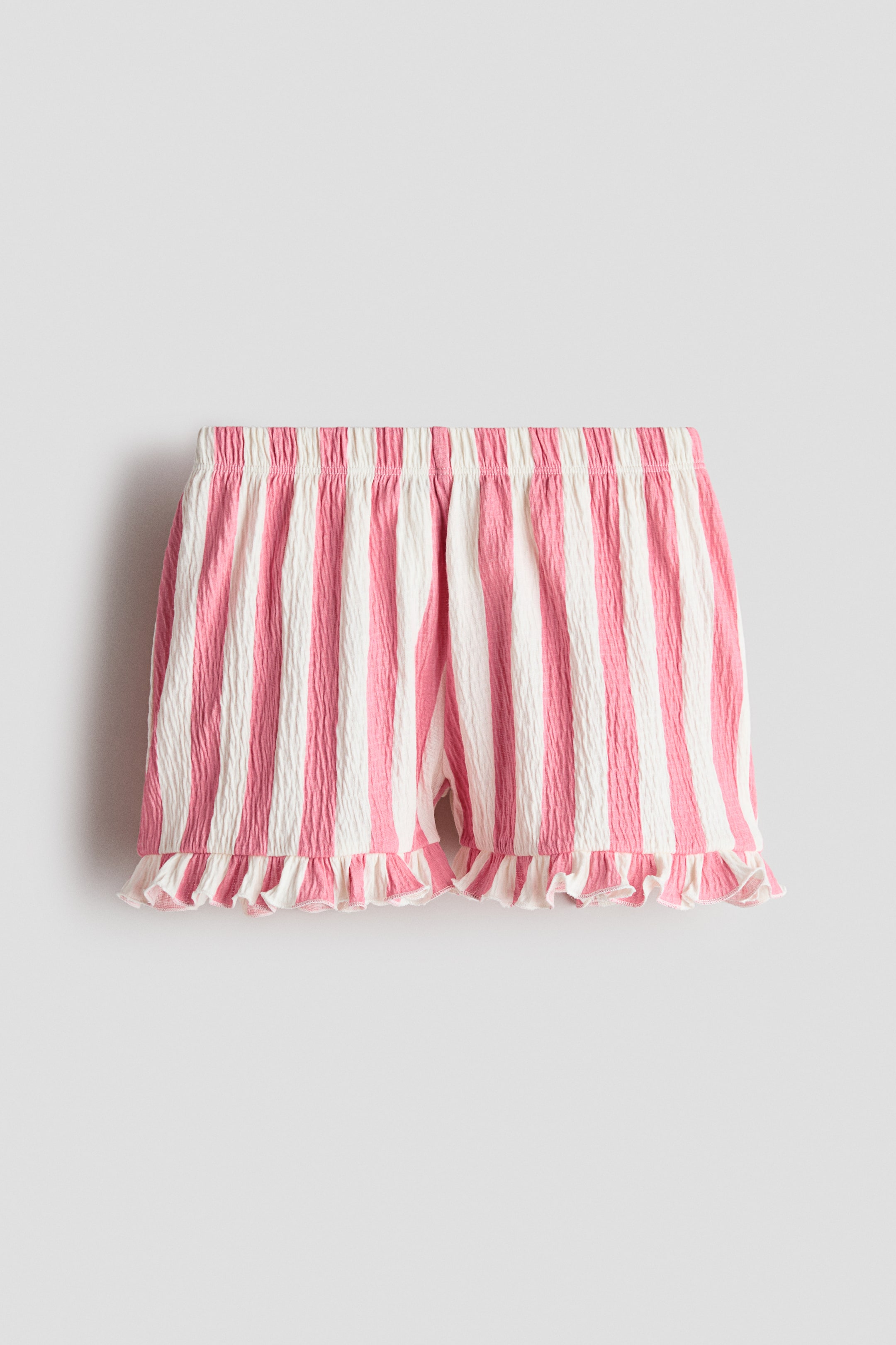 Agrandir l'image: Textured cotton shorts - Blanc/rayures roses - ENFANT | H&M CH 1