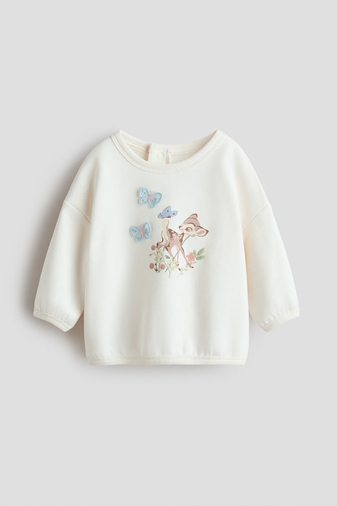Printed sweatshirt - White/Bambi - 1