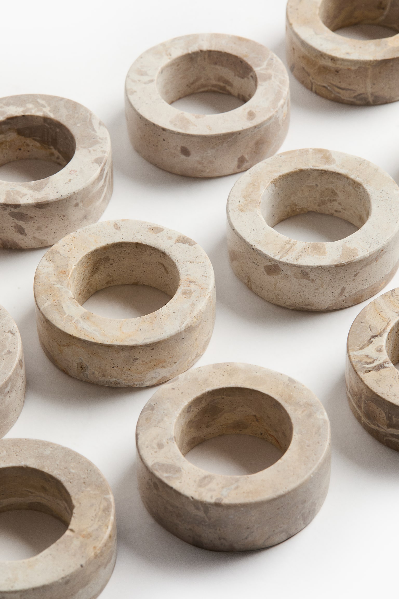 Pack de 4 servilleteros de mármol - Beige/Marmóreo - 2