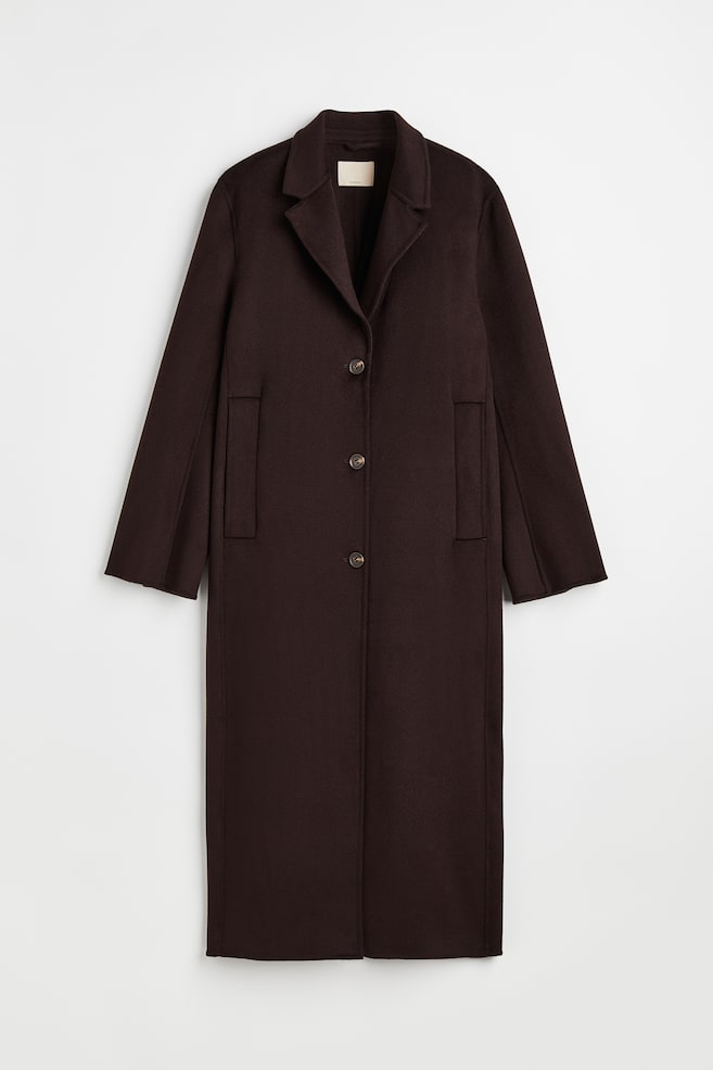 Wool-blend coat - Dark brown - 1
