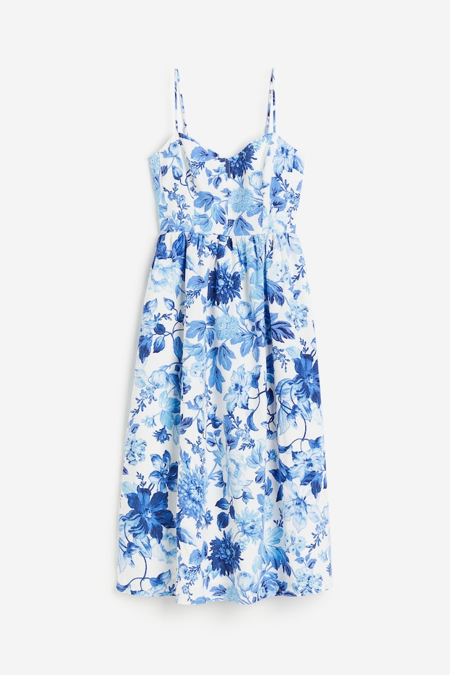 Linen-blend dress - White/Blue floral/Light grey/Small flowers/Light purple/Small flowers/White/Floral/dc - 2