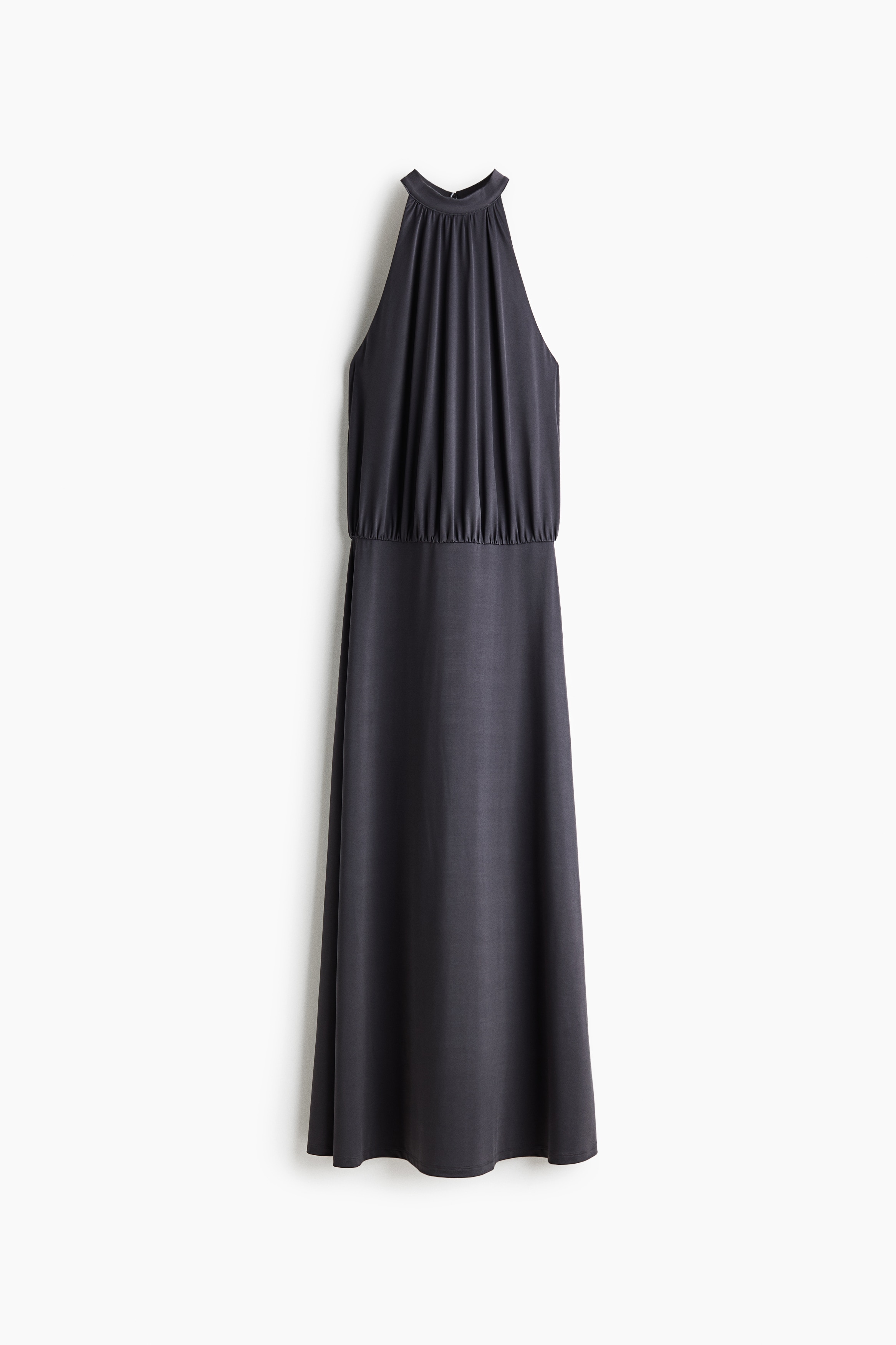 Robe froncée à dos ouvert - Taupe foncé