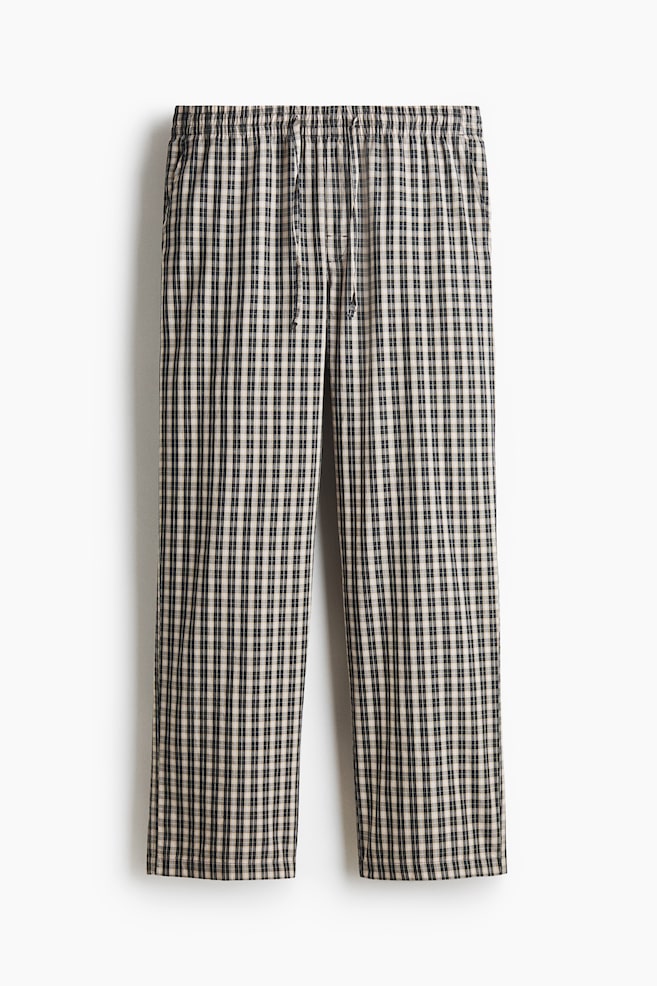 Relaxed-Fit Poplin Pants - Gray/checked/Dark green/plaid/Black/striped/Khaki green/checked/Dusty turquoise/striped/Blue/striped/Light purple/striped/Light blue/striped/Black/Khaki green/Dark blue/checked - 1