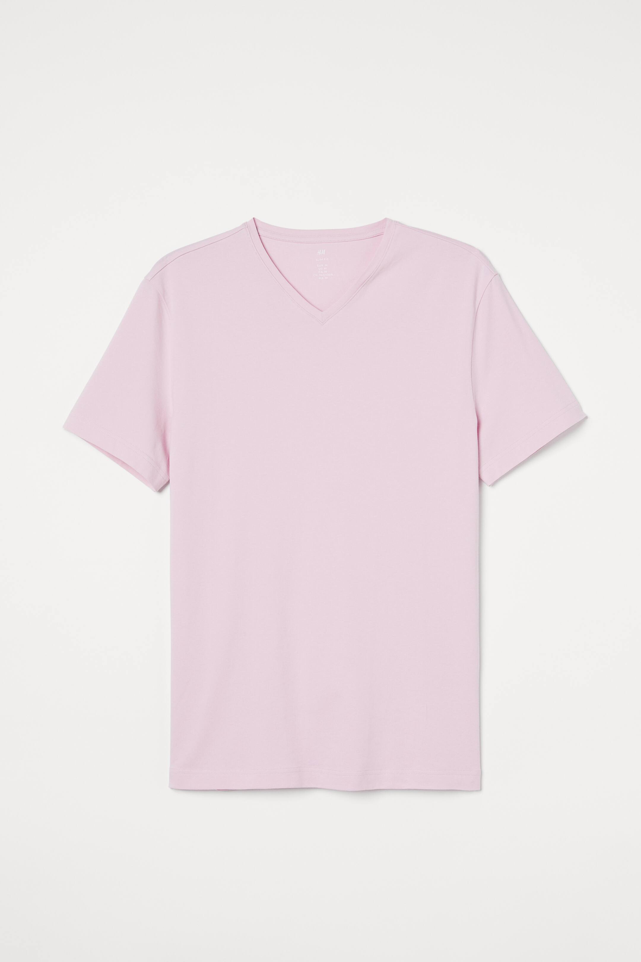 Slim Fit V-neck T-shirt Light purple Men H&M IN
