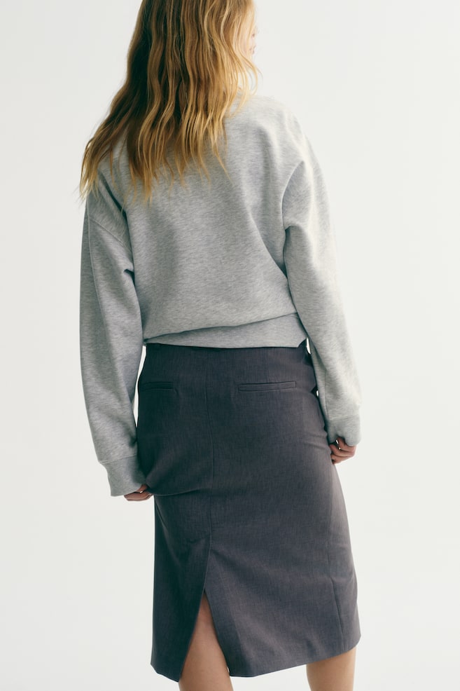 Sweatshirt with Text Motif-Light gray melange/NYC - 5