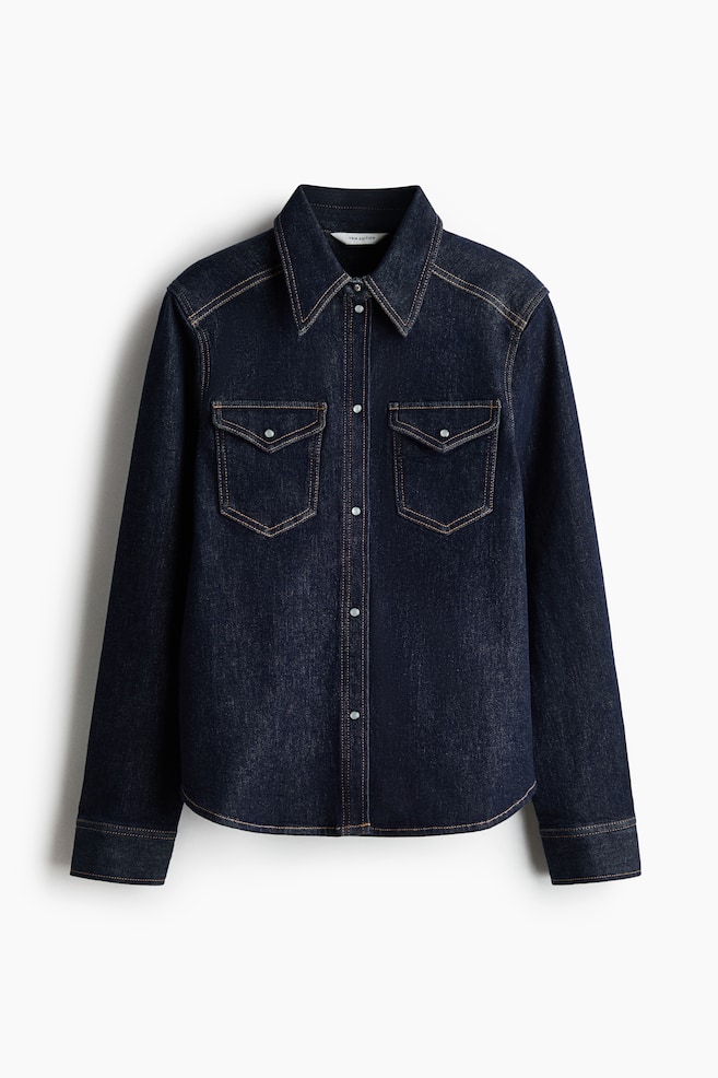 Denim shirt - Dark denim blue - 1