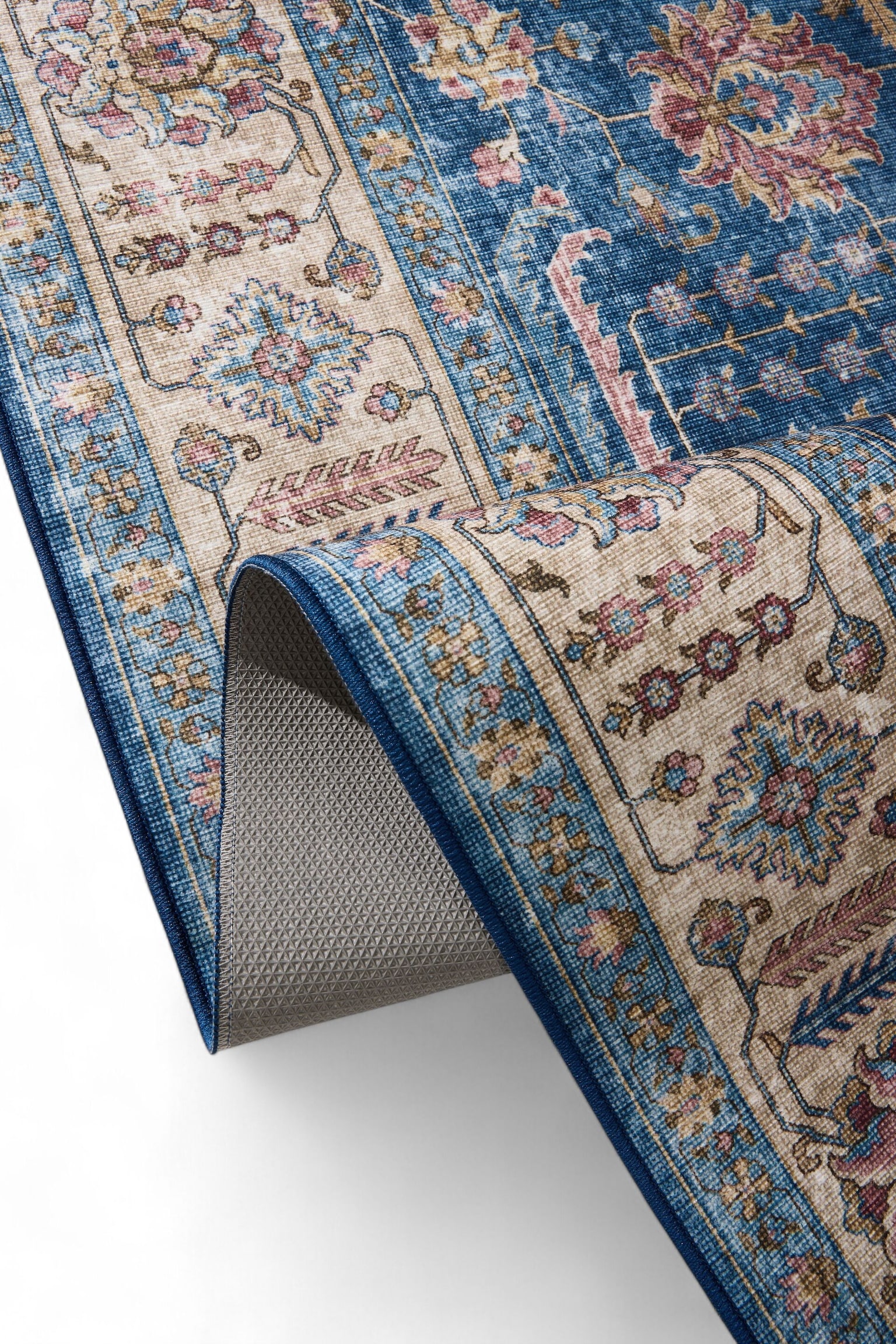 Alfombra Lavable Laury - Azul/Beige - 4