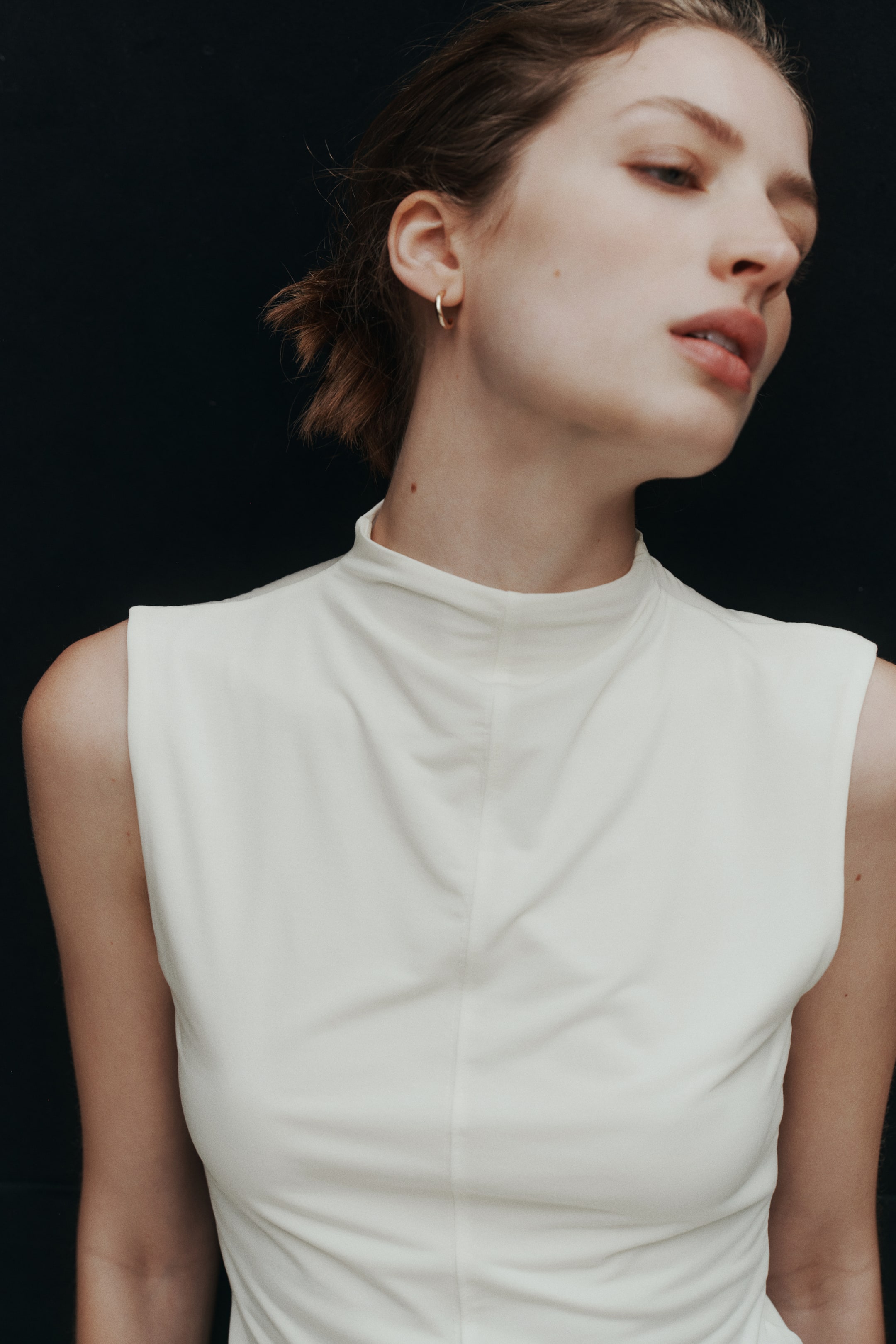 Modal-Blend Mock Turtleneck Top