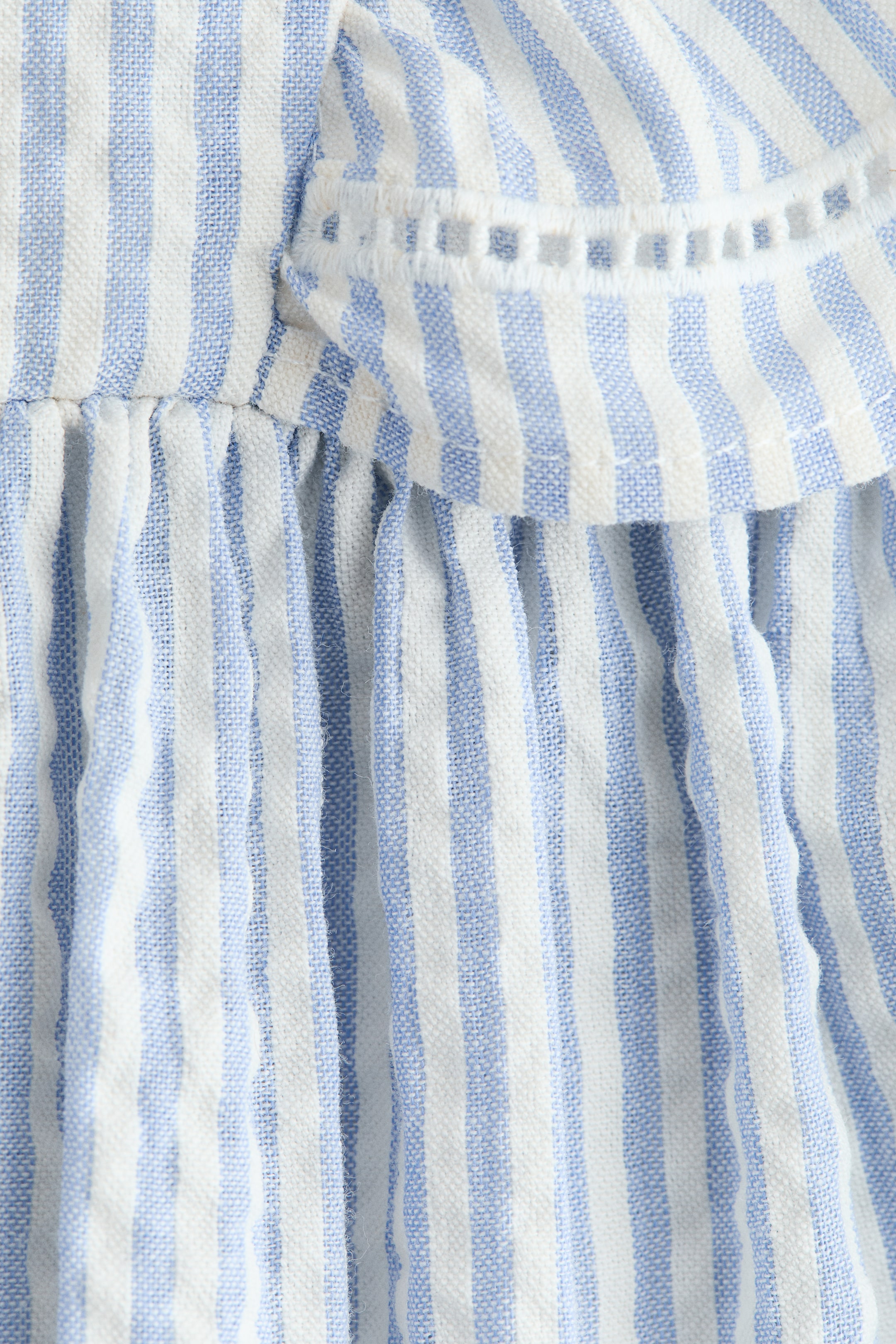 Flounce-Trimmed Cotton Dress