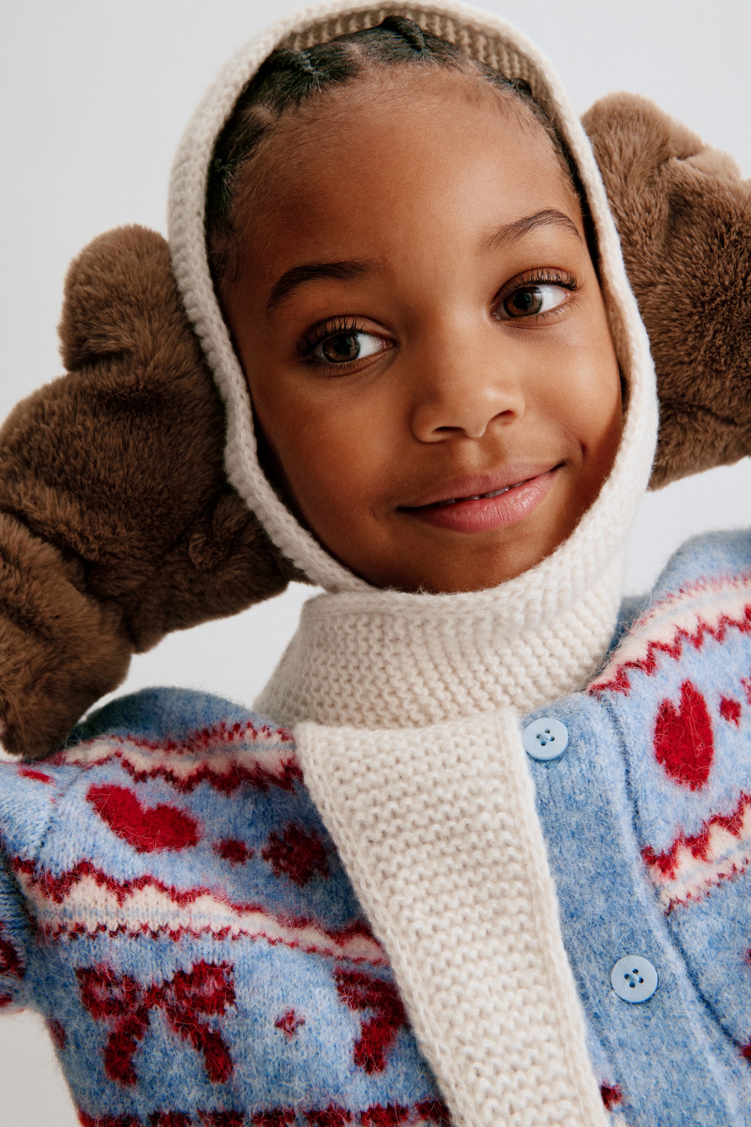 Детский кардиган H&M Jacquard-Knit, цвет: Пыльный синий — фото 3