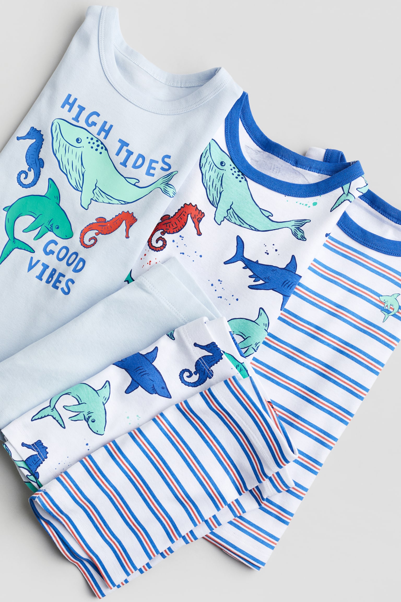 3-pack jersey pyjamas - Light blue/Shark - 2