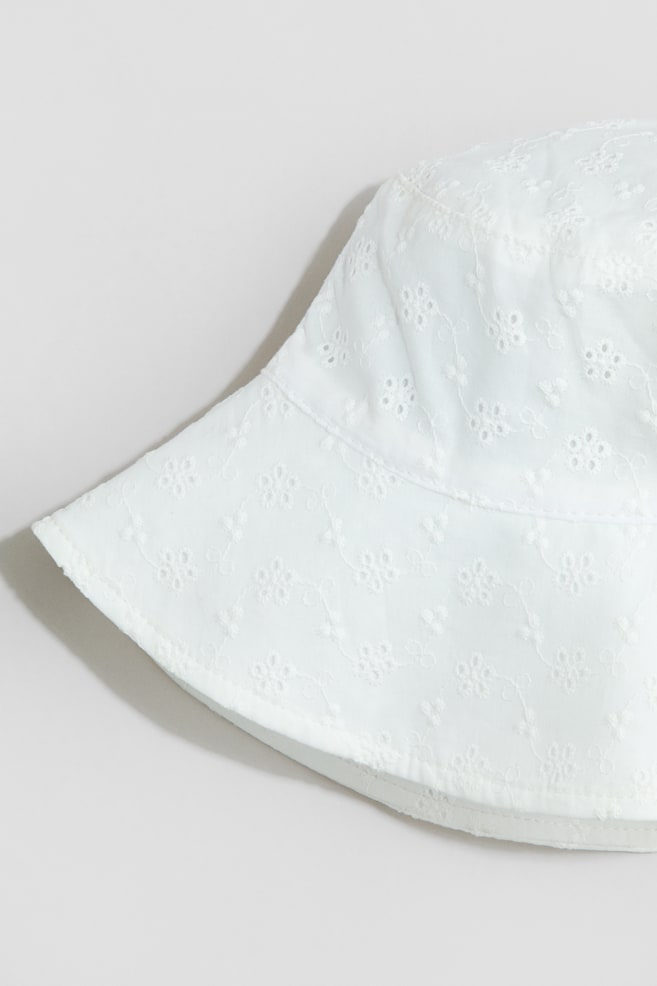 Cotton sun hat-White - 2