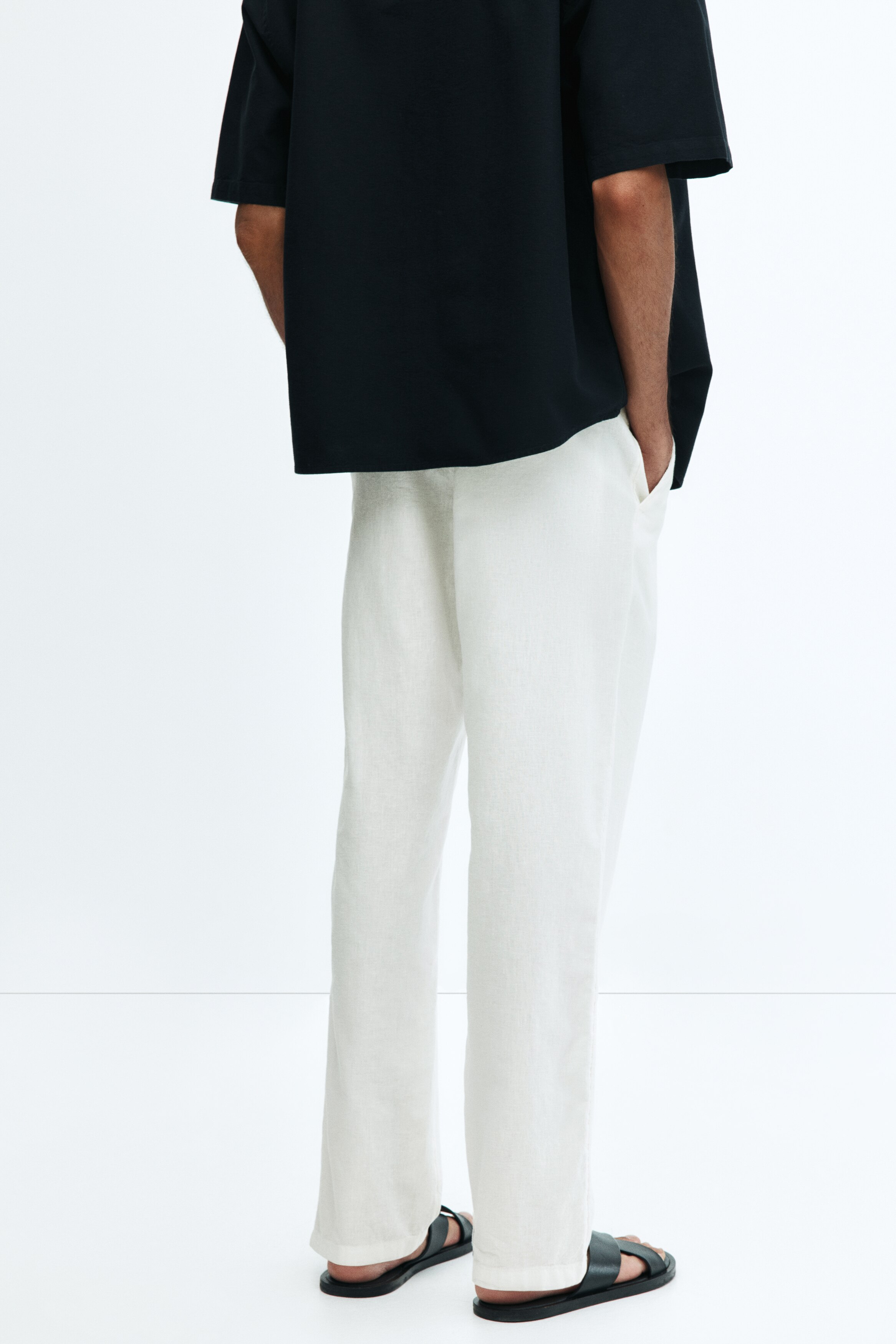 Regular Fit Linen-blend trousers