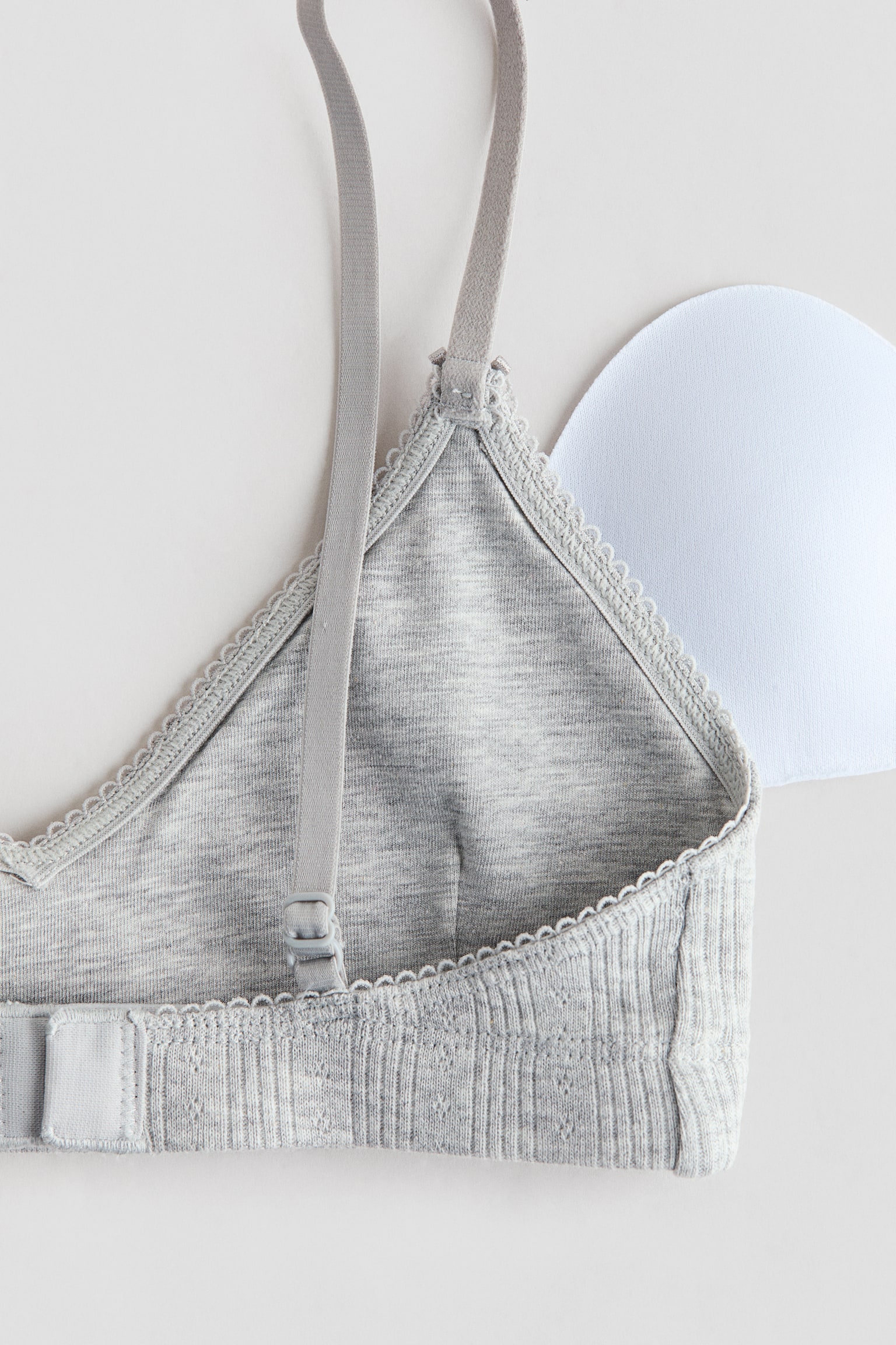 Padded cotton pointelle crop top - 2