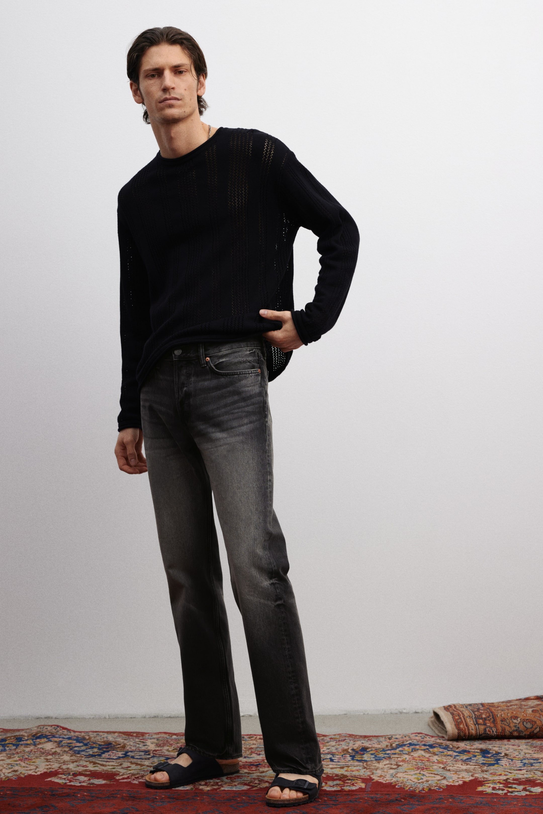 Relaxed Jeans - Denim black - Men | H&M GB 1