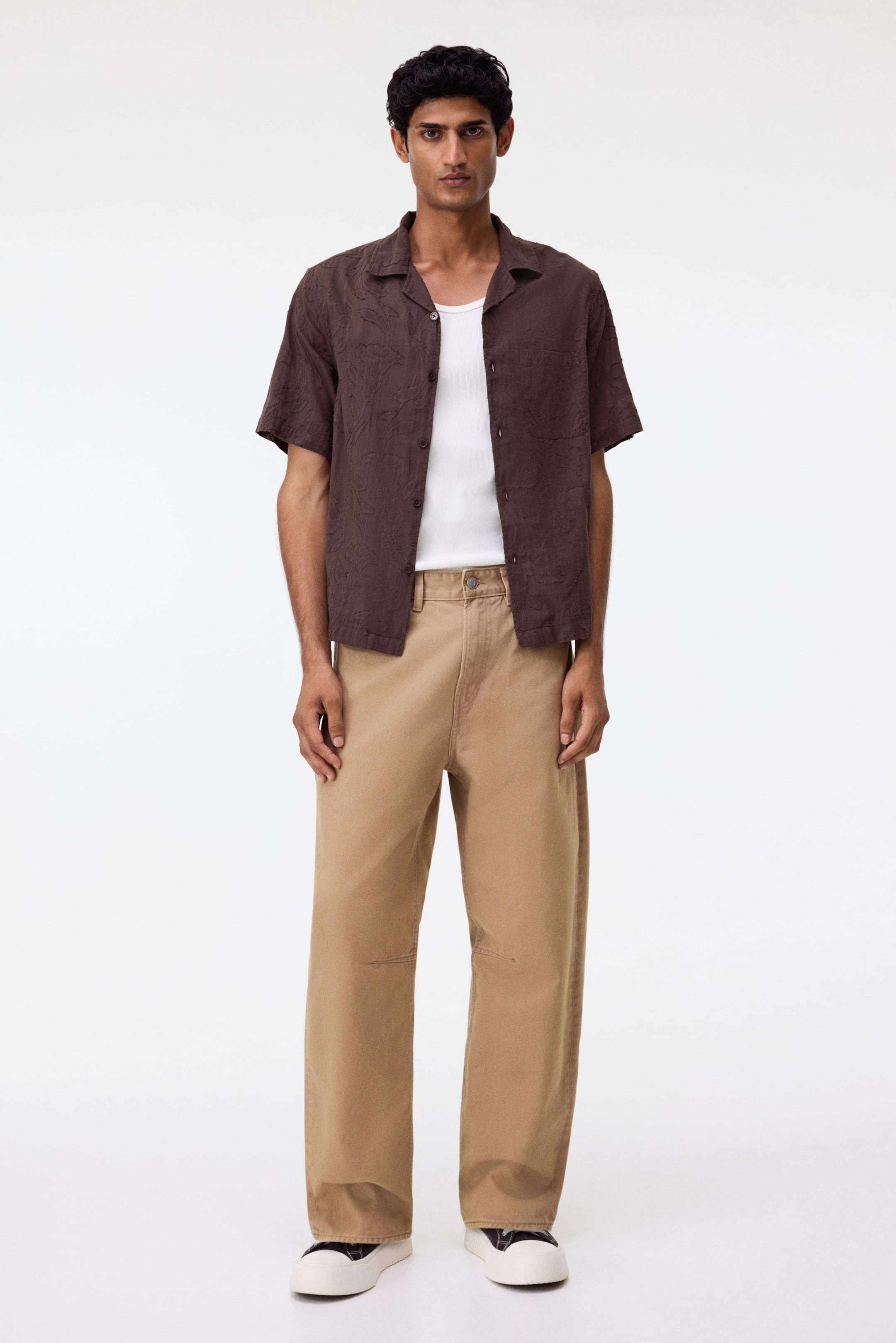 View larger image: Regular Fit Jacquard-weave resort shirt - Brown - Men | H&M IN 2